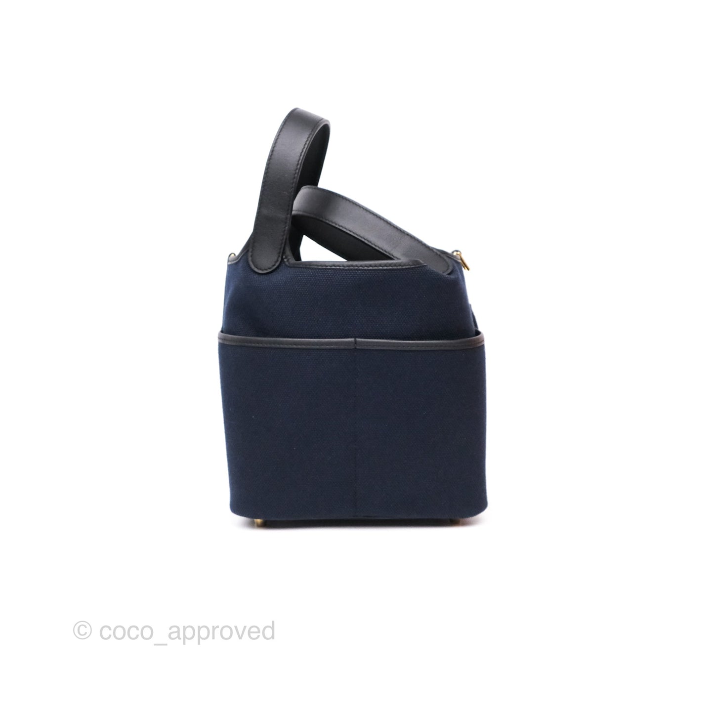 Hermes Picotin Lock 18 Cargo Pockets Bleu Marine 78 Black Gold Hardware