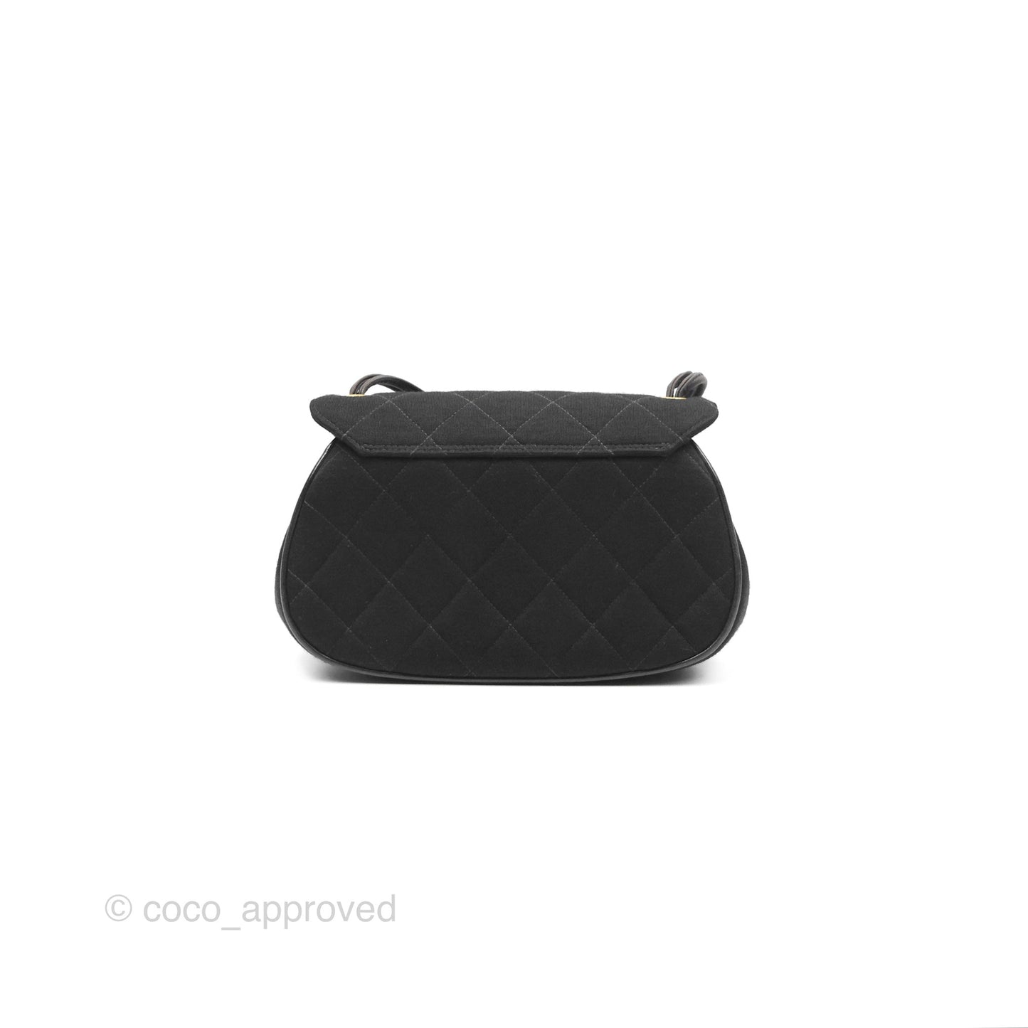 Chanel Vintage Small Quilted Jersey Mademoiselle Top Handle Flap Bag Black
