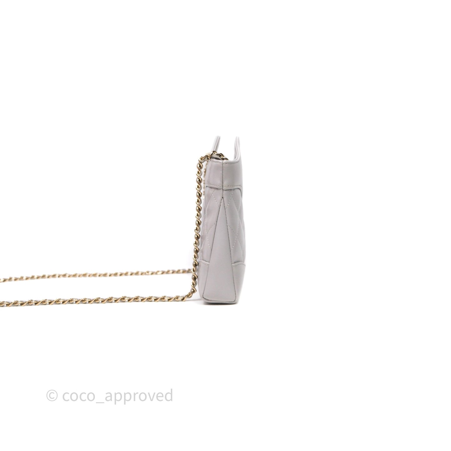 Chanel Nano 31 Grey Shiny Lambskin Gold Hardware