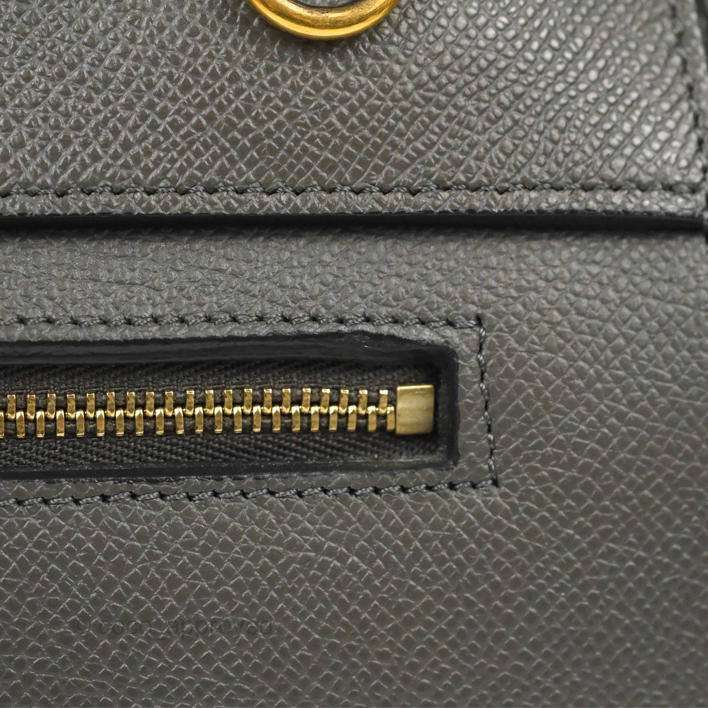 Celine Micro Belt Bag Grey Grained Calfskin Gold Hardware
