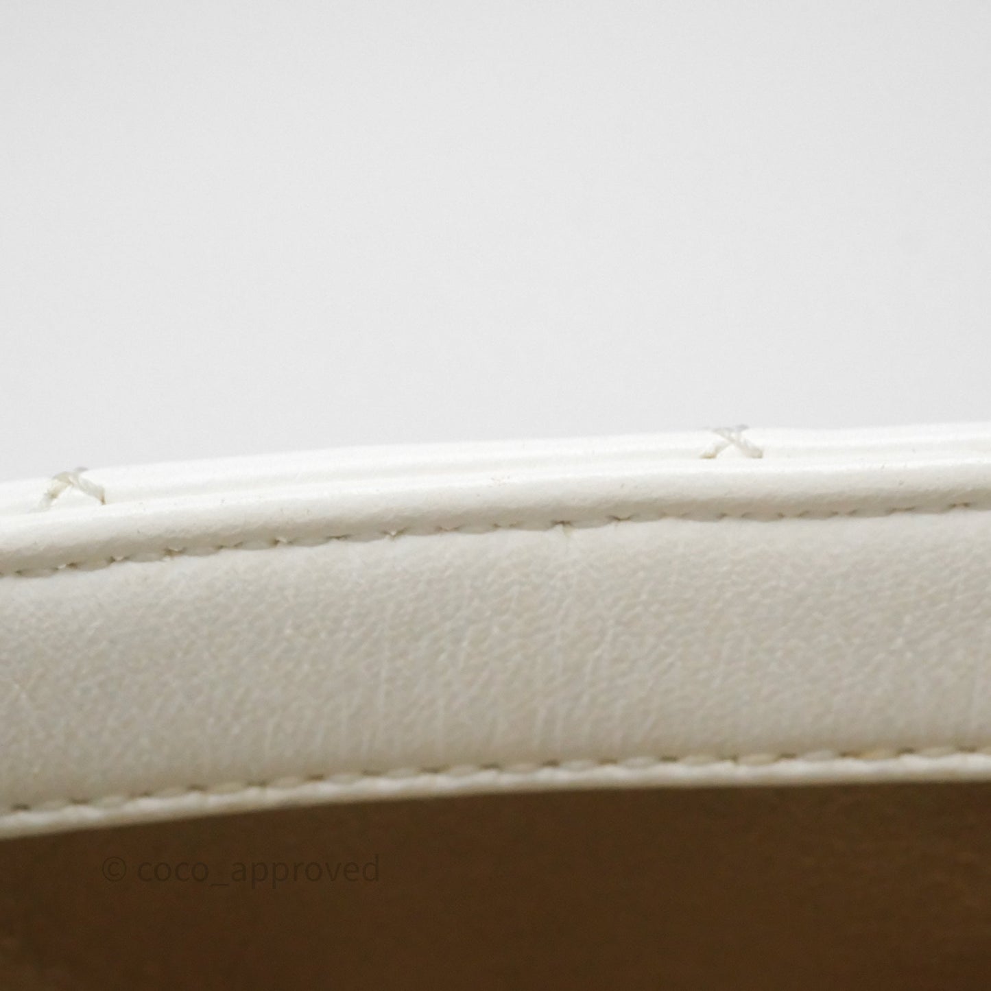 Chanel Mini Rectangular Pearl Crush Quilted White Lambskin Aged Gold Hardware