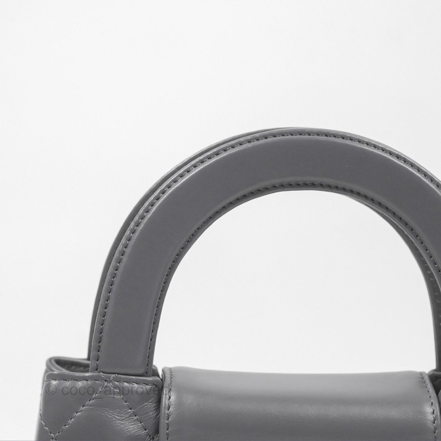 Chanel Kelly Bag Quilted Grey Shiny Calfskin Aged Gold Hardware