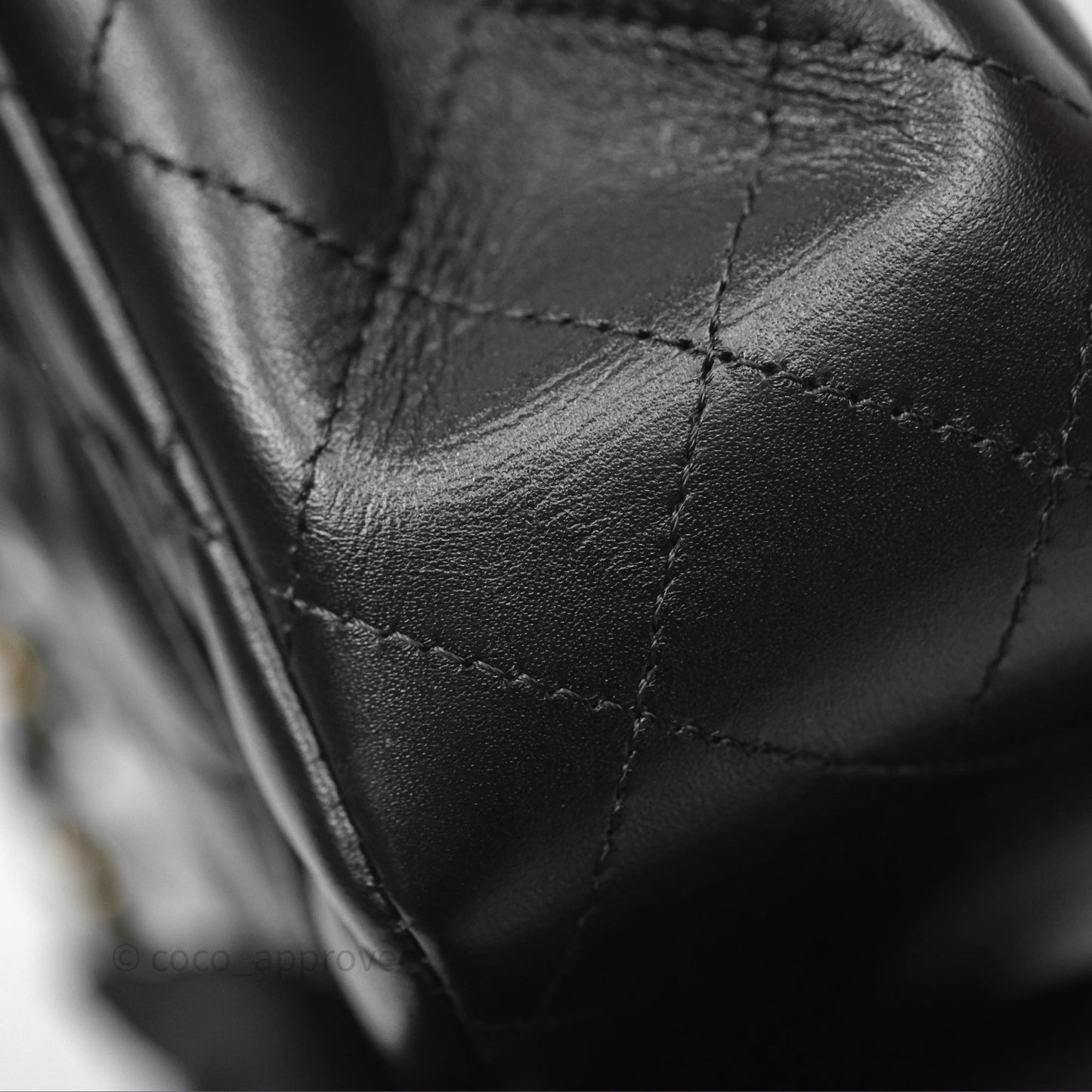 Chanel Mini Square Flap Quilted Black Lambskin Gold Hardware