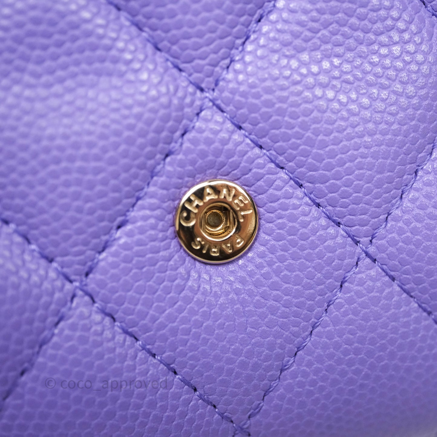 Chanel Classic Flap Wallet Purple Caviar Gold Hardware⁣ 20S