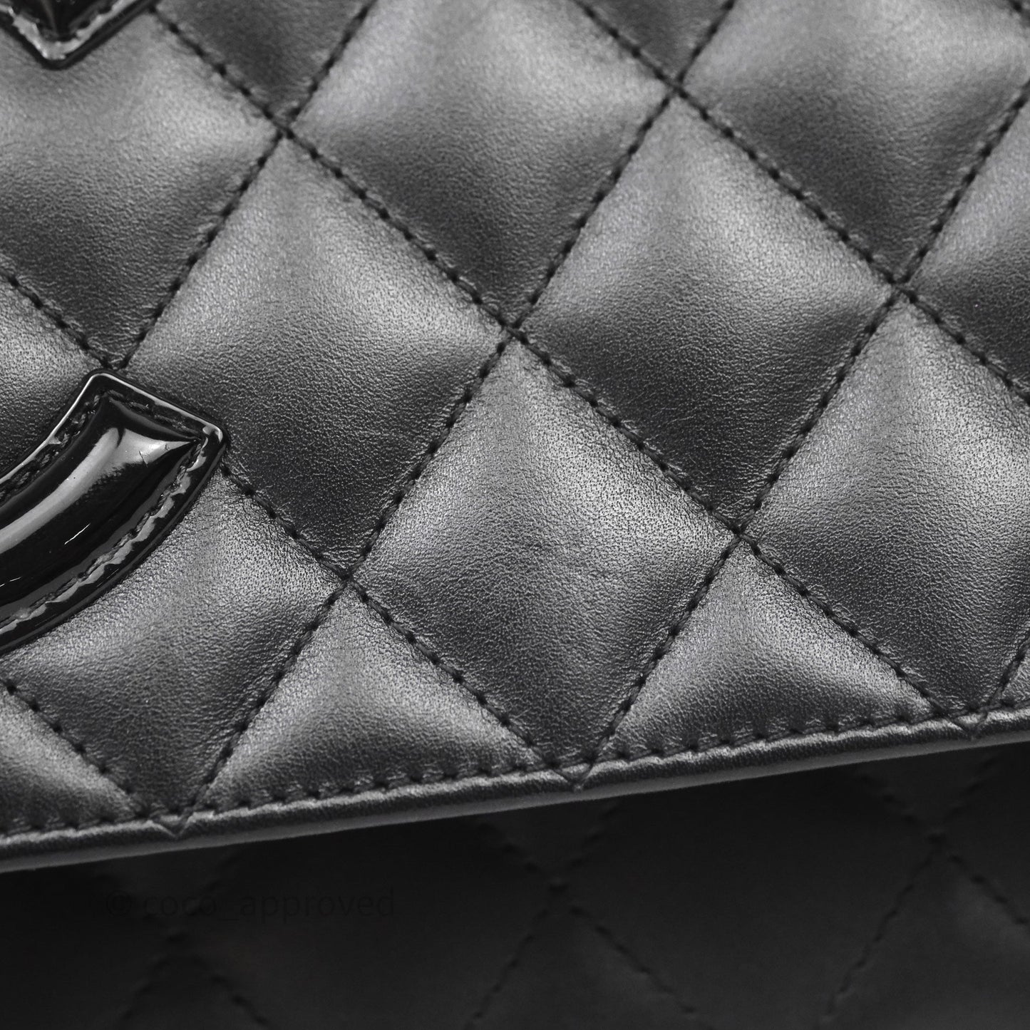 Chanel Quilted Cambon Wallet on Chain WOC Black Calfskin Silver Hardware