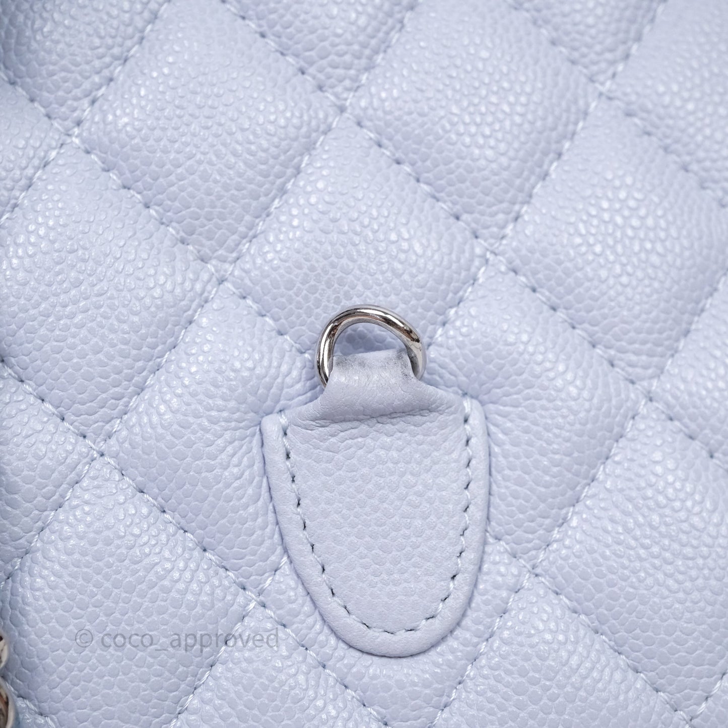 Chanel Classic Mini Backpack Light Blue Caviar Silver Hardware