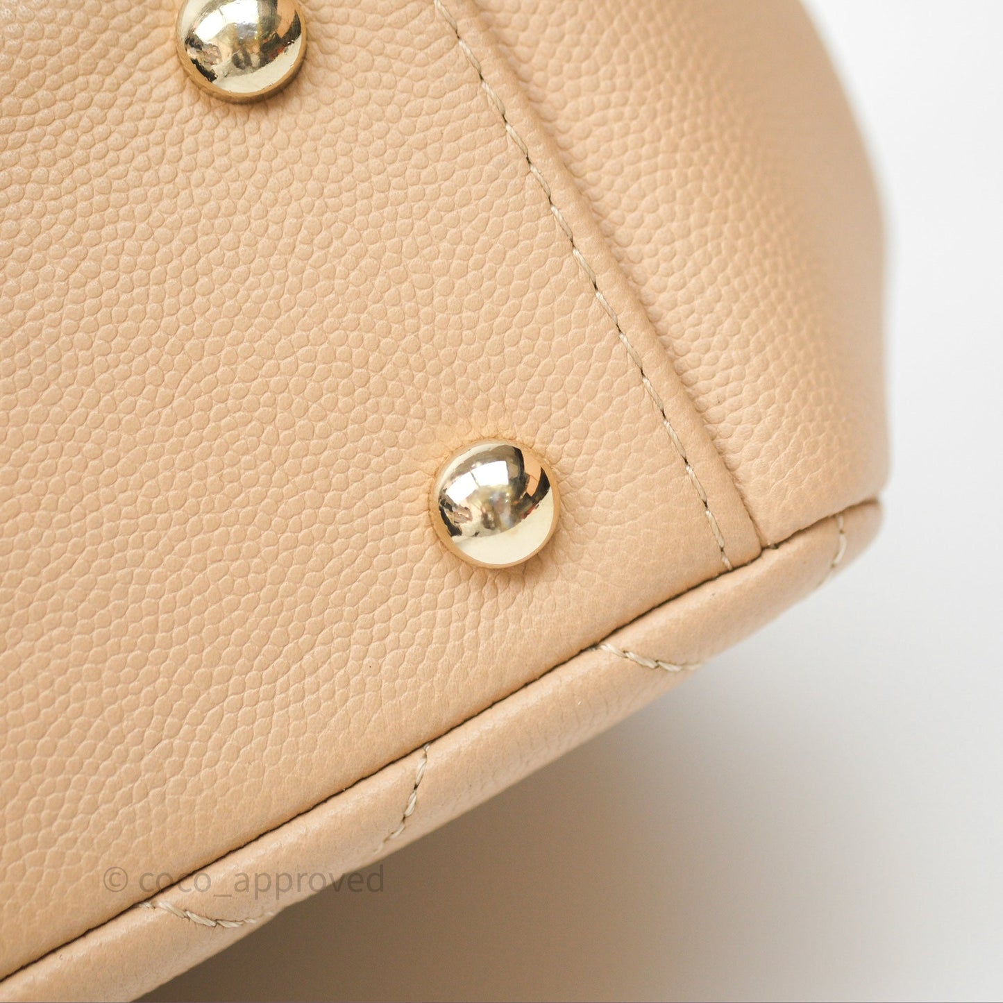 Chanel Quilted Small Business Affinity Flap Beige Caviar Gold Hardware