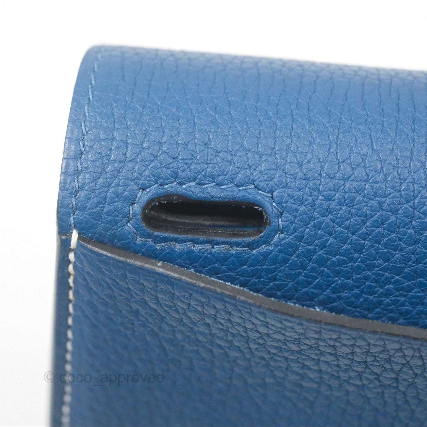 Hermès Halzan 31 Deep Blue S4 Clemence Palladium Hardware
