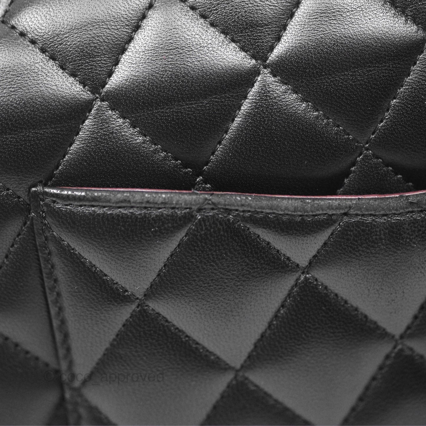 Chanel M/L Medium Classic Flap Quilted Black Lambskin Silver Hardware