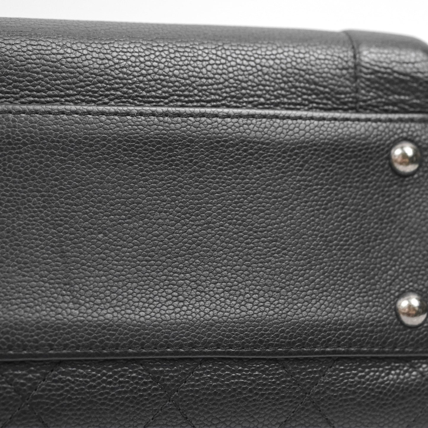 Chanel Top Handle Flap Bag Black Caviar Ruthenium Hardware