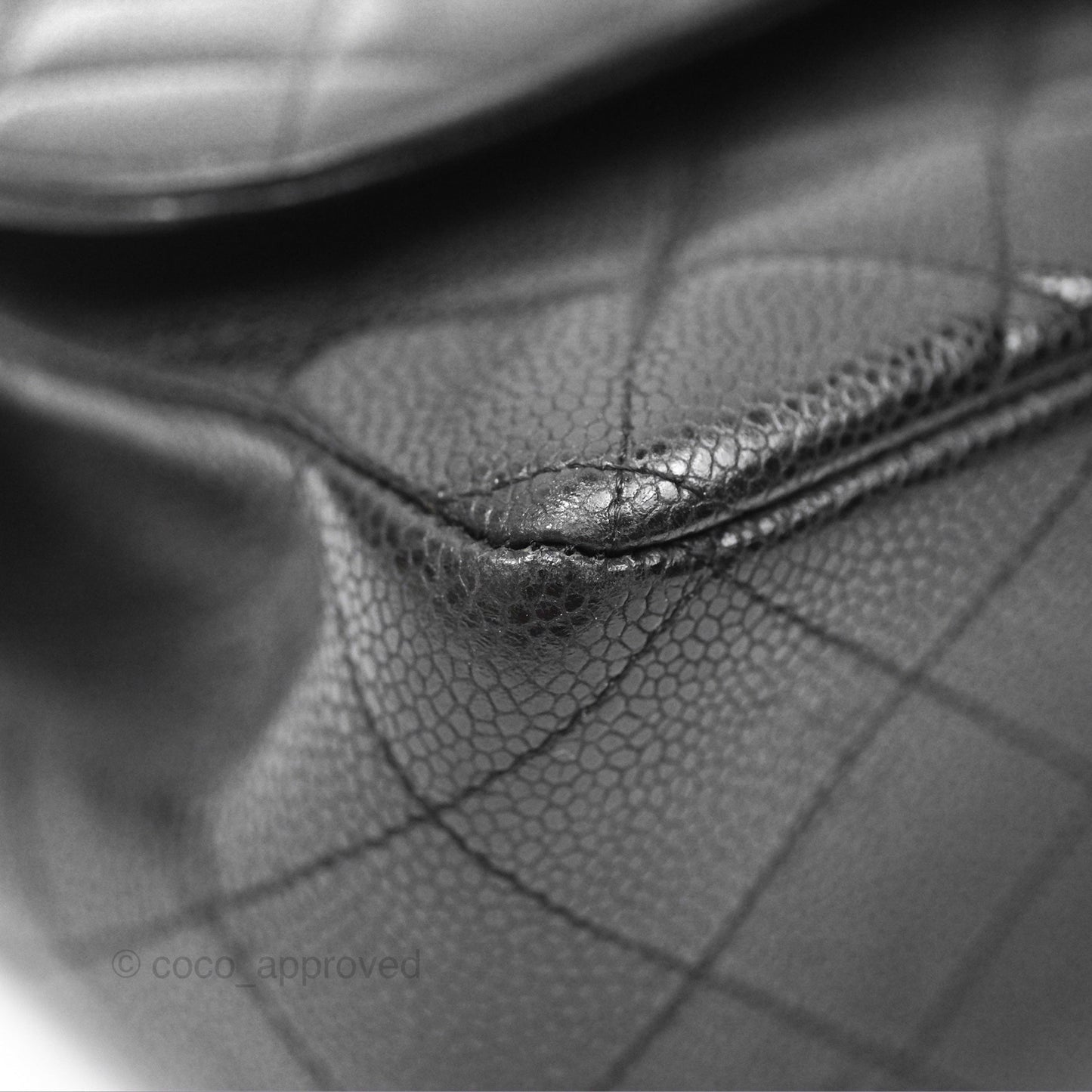 Chanel Jumbo Single Flap Quilted Black Caviar Silver Hardware