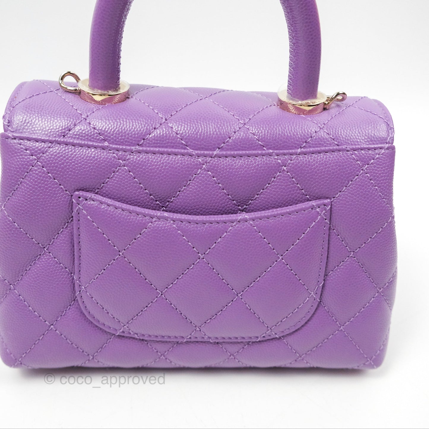 Chanel Mini Coco Handle Purple Caviar Gold Hardware