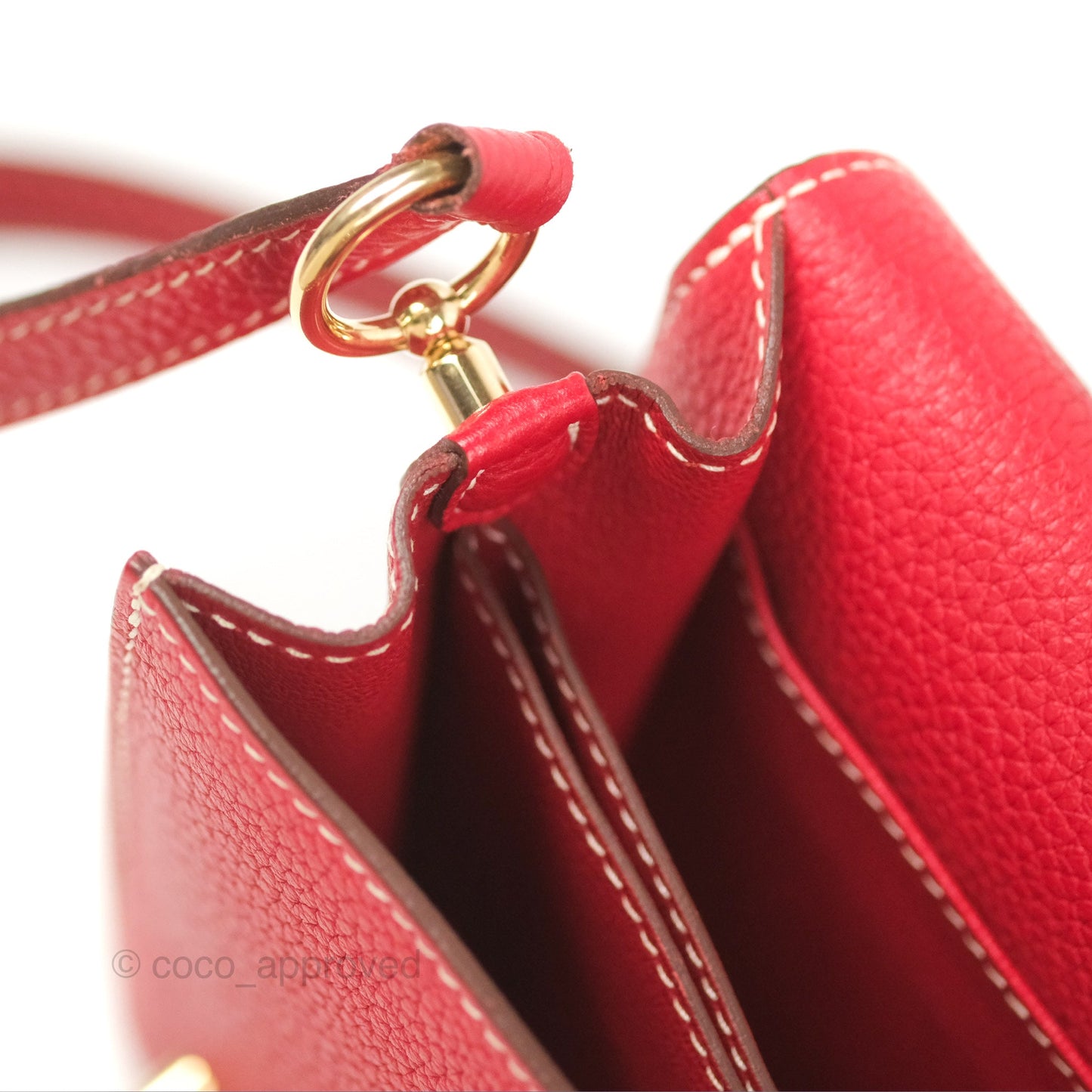 Hermès Roulis 23 Red Clemence Gold Hardware