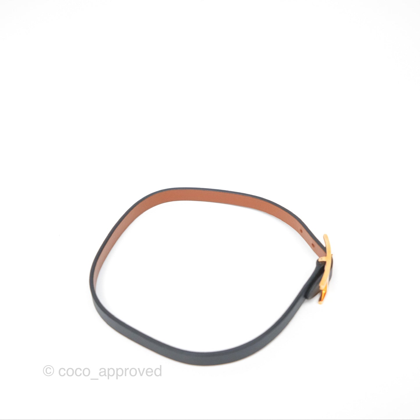 Hermès Behapi Double Tour Bracelet in Noir Swift Rose Gold Hardware