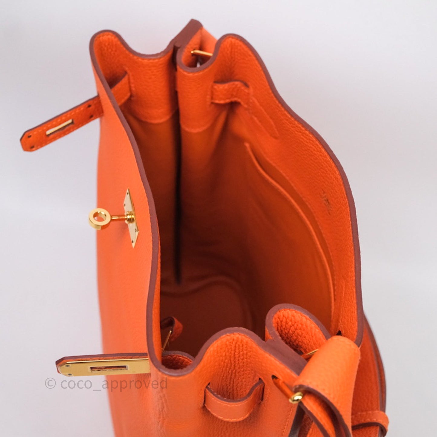 Hermes Kelly So Orange Togo Gold Hardware