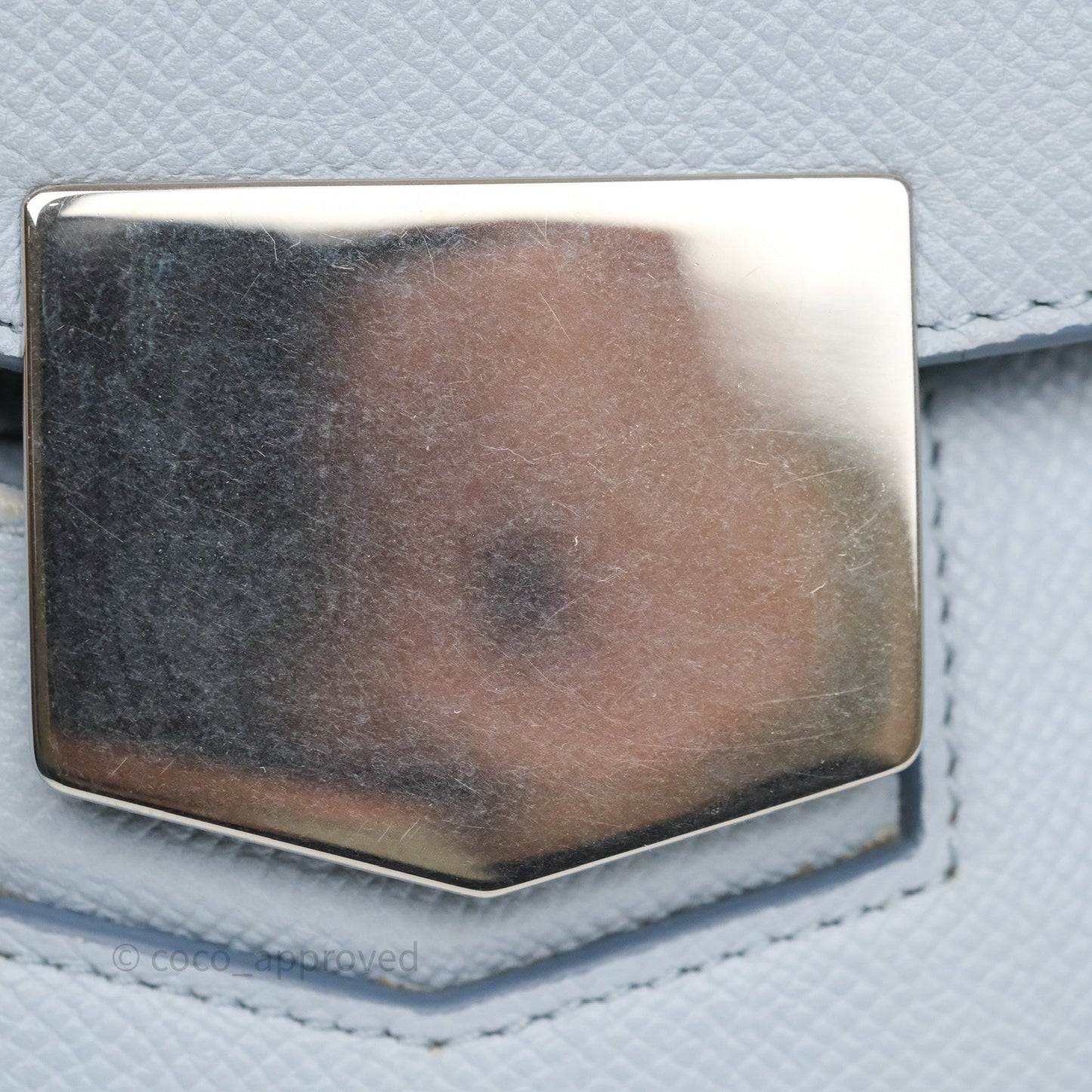 Celine Small Trotteur Crossbody Bag Light Blue Grained Calfskin