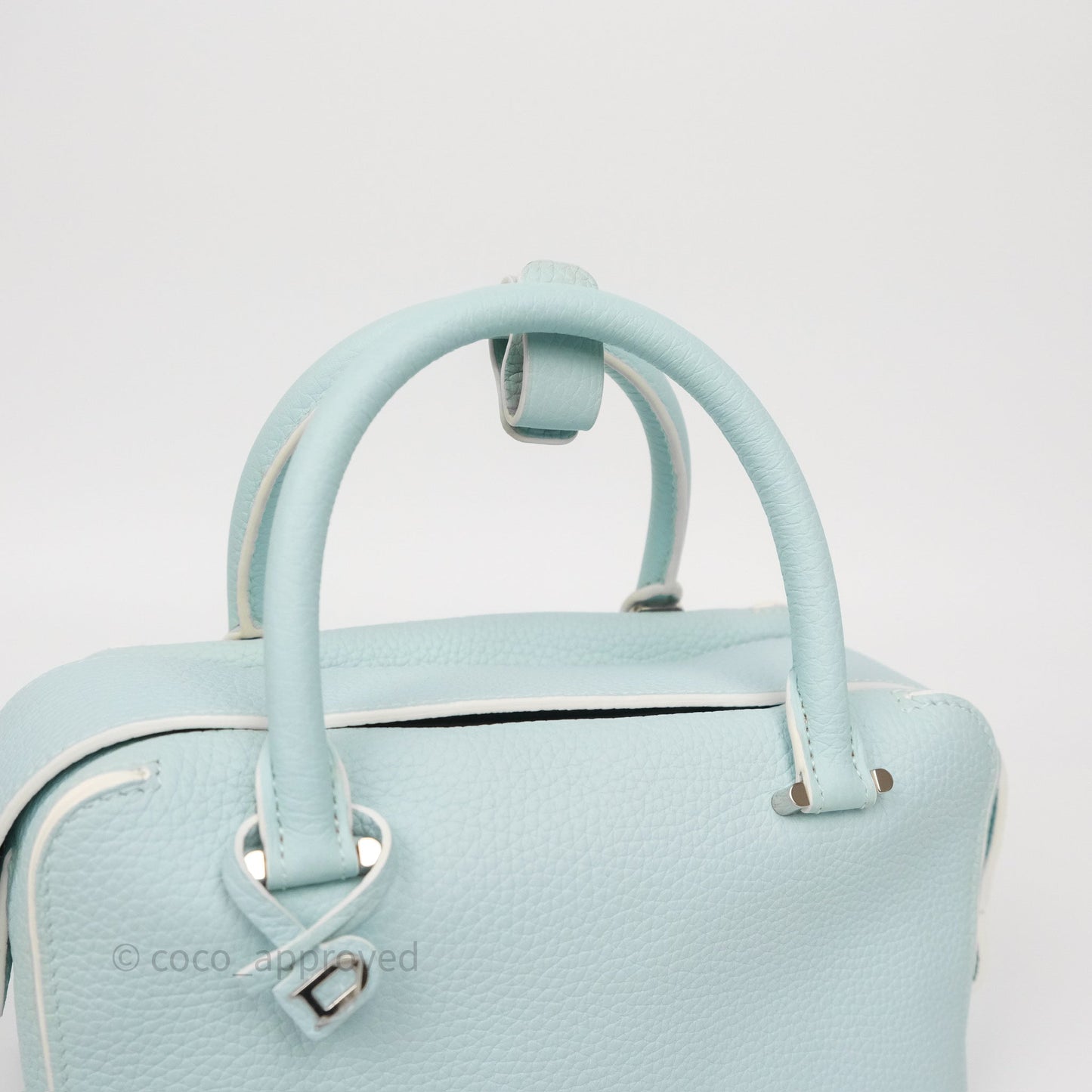Delvaux Cool Box Mini Taurillon Soft Grained Calfskin Celadon