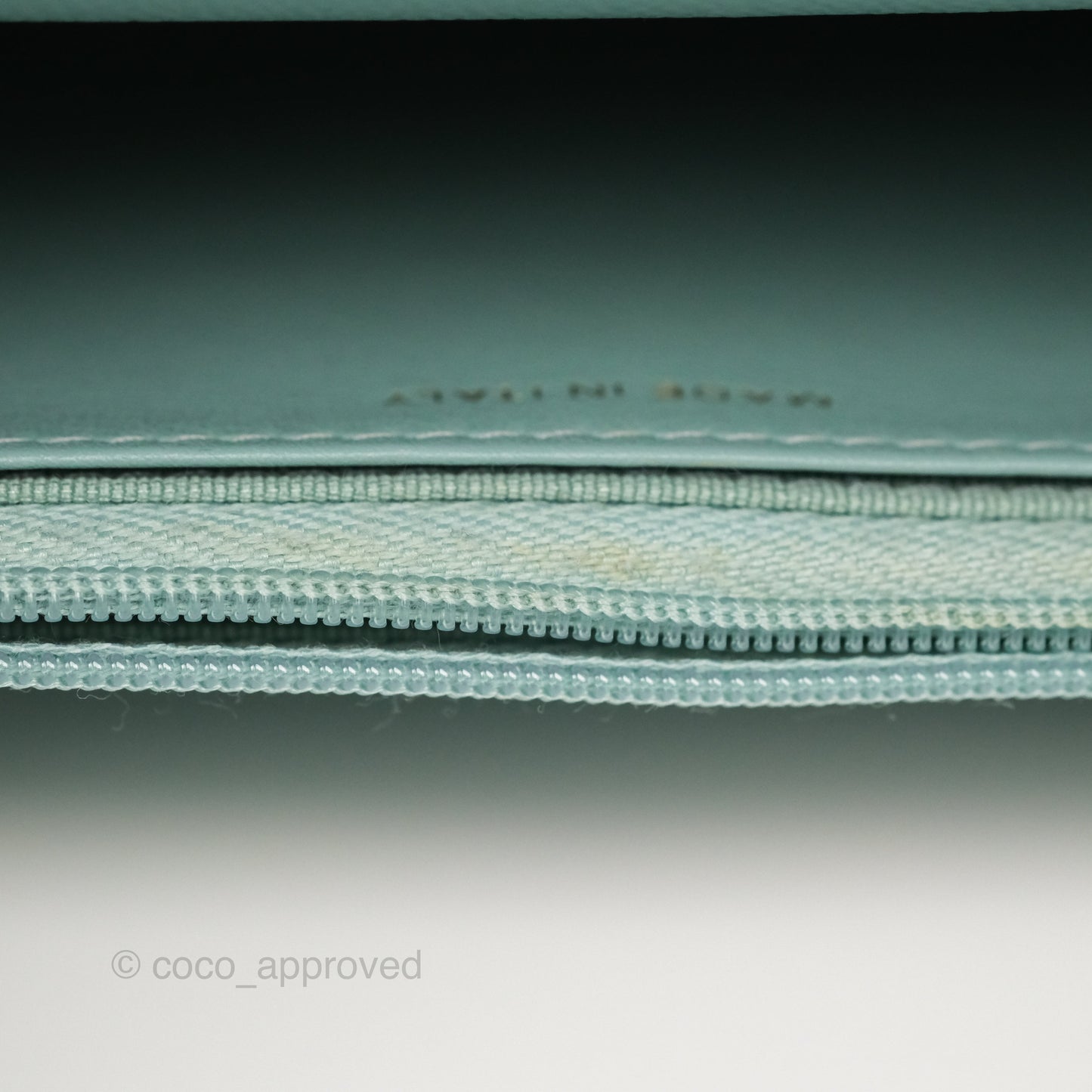 Chanel Quilted Classic Wallet On Chain WOC Tiffany Blue Caviar Gold Hardware