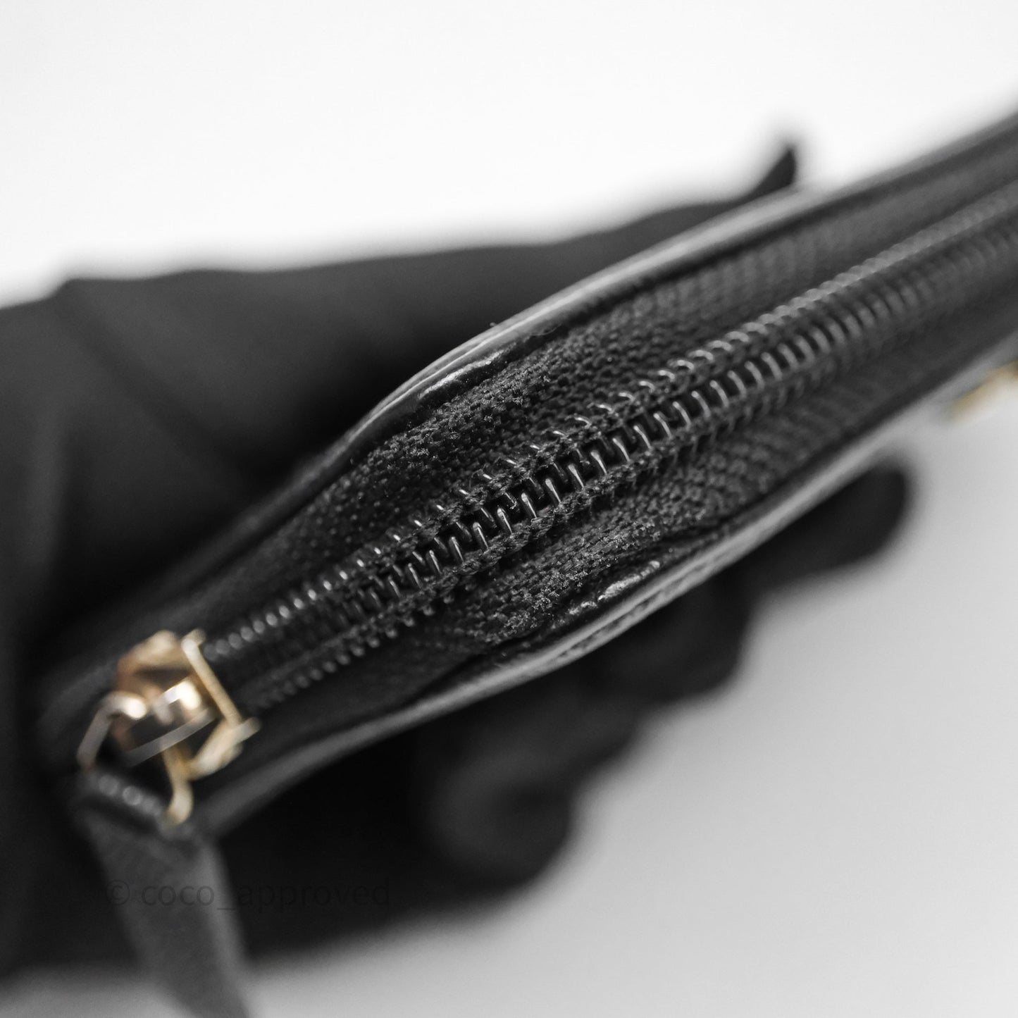 Chanel Boy Zip Wallet Black Caviar Gold Hardware