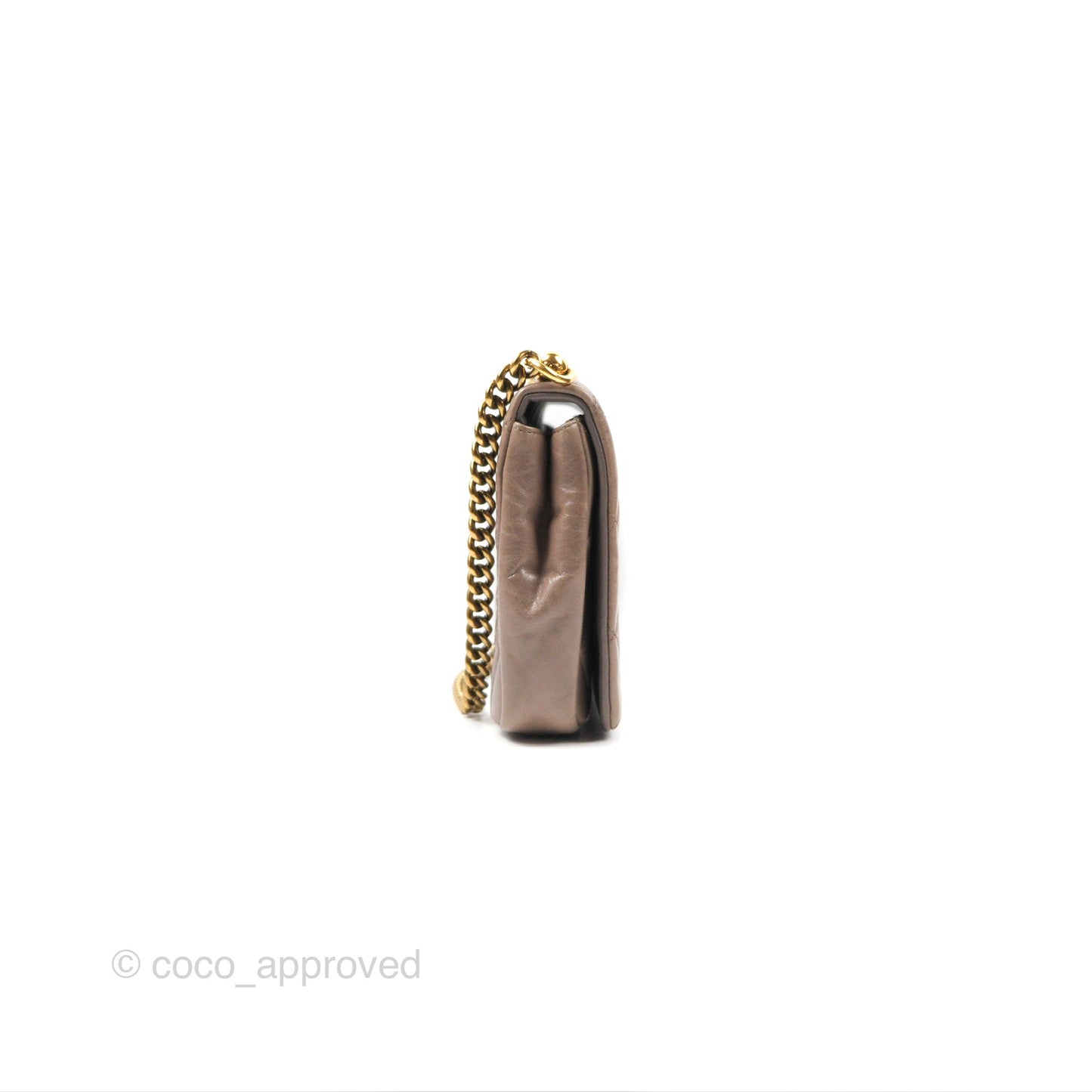 Chanel Gold Bar Single Flap Dark Grey Glazed Calfskin Gold Hardware