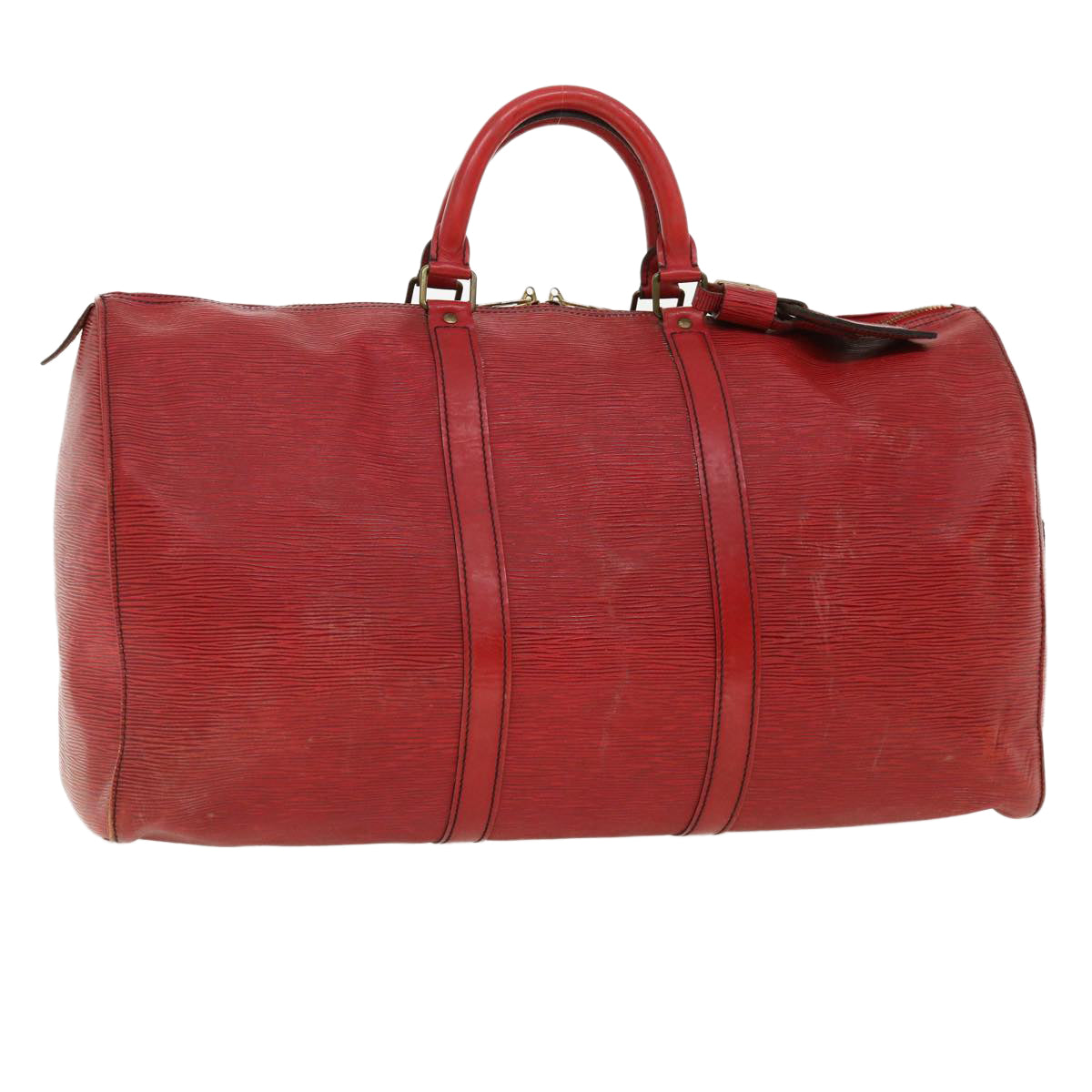 LOUIS VUITTON Epi Keepall 50 Boston Bag Vintage Red M42967 LV 35939