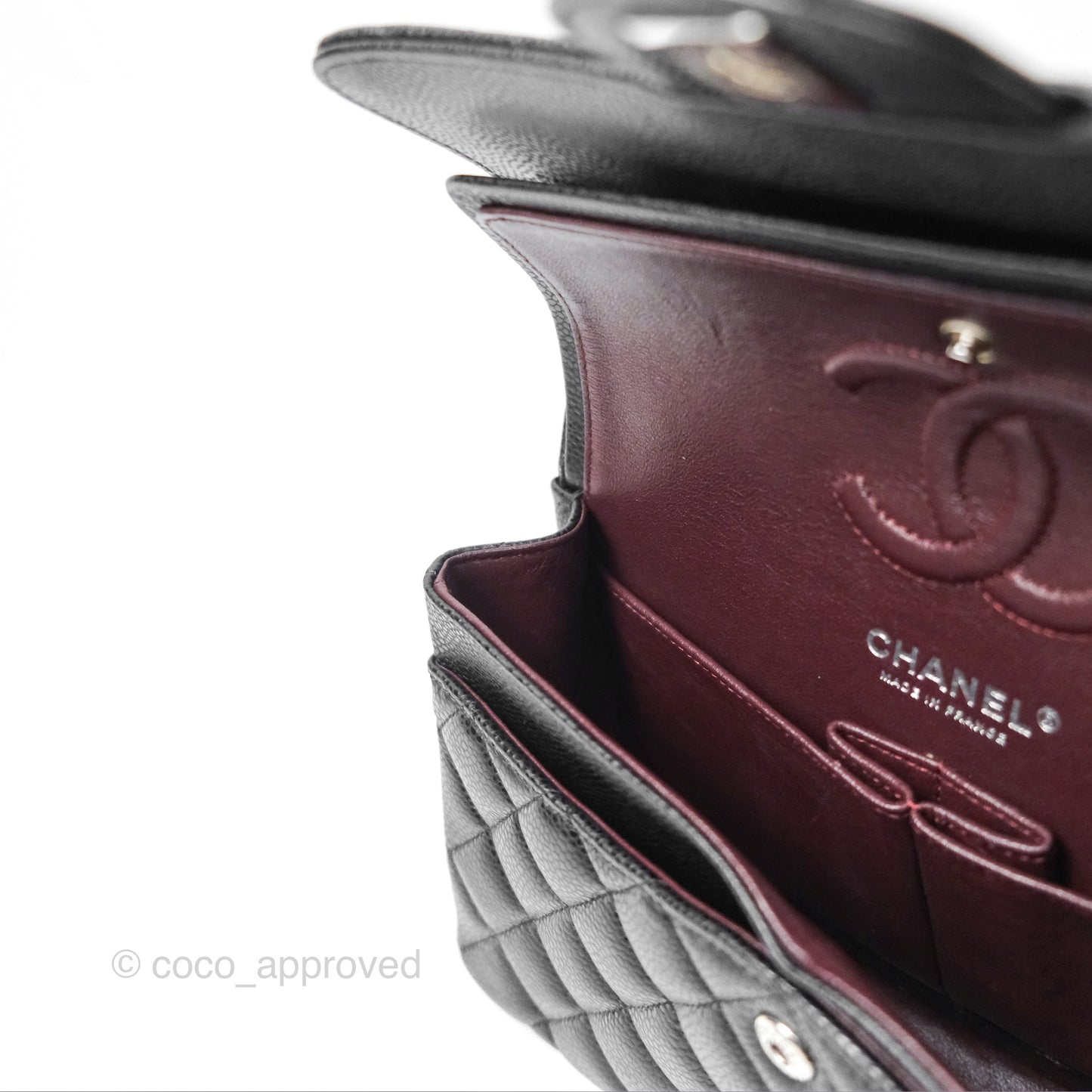Chanel Small Classic Flap Quilted Black Caviar Silver Hardware