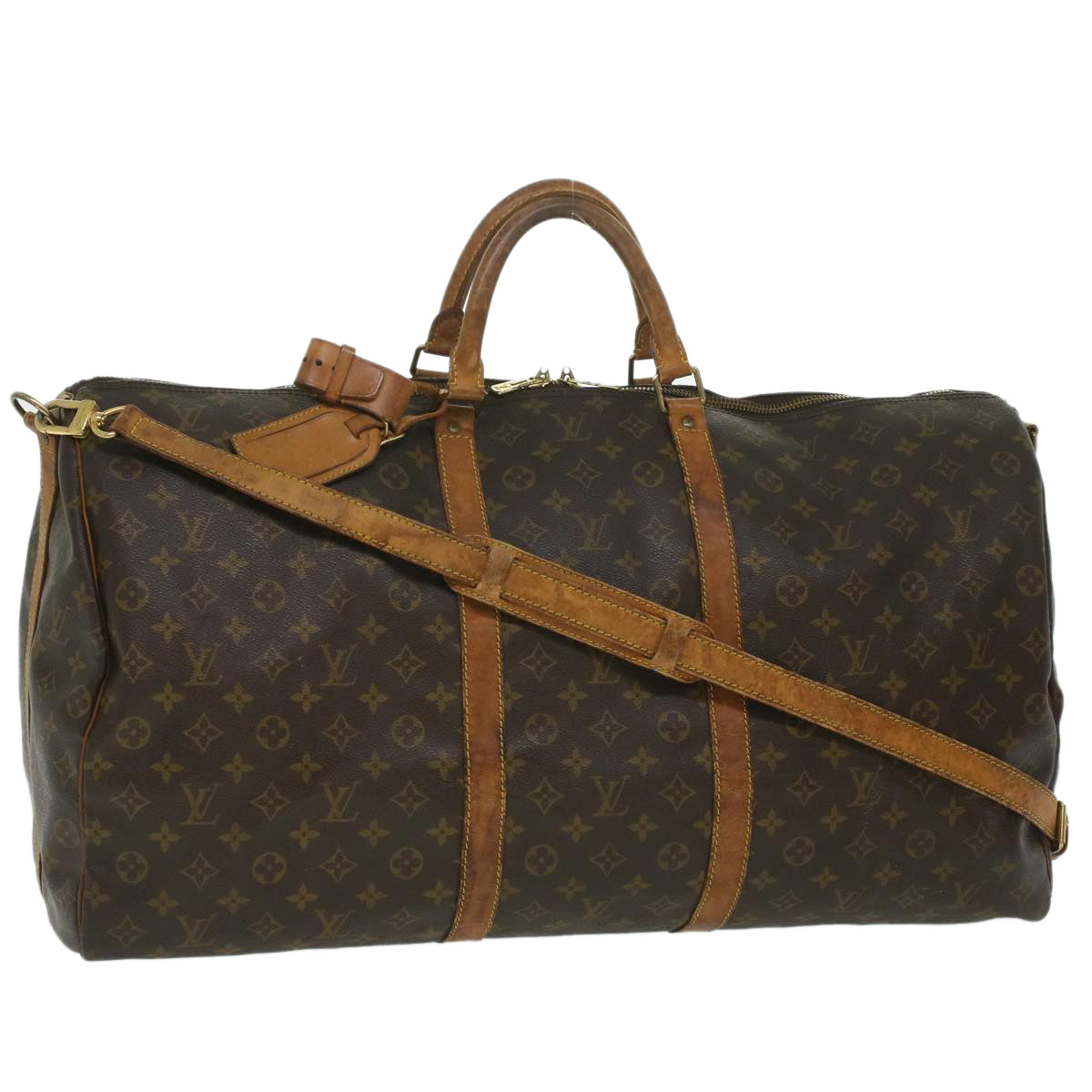 LOUIS VUITTON Monogram Keepall Bandouliere 60 Boston Bag M41412 LV 35986