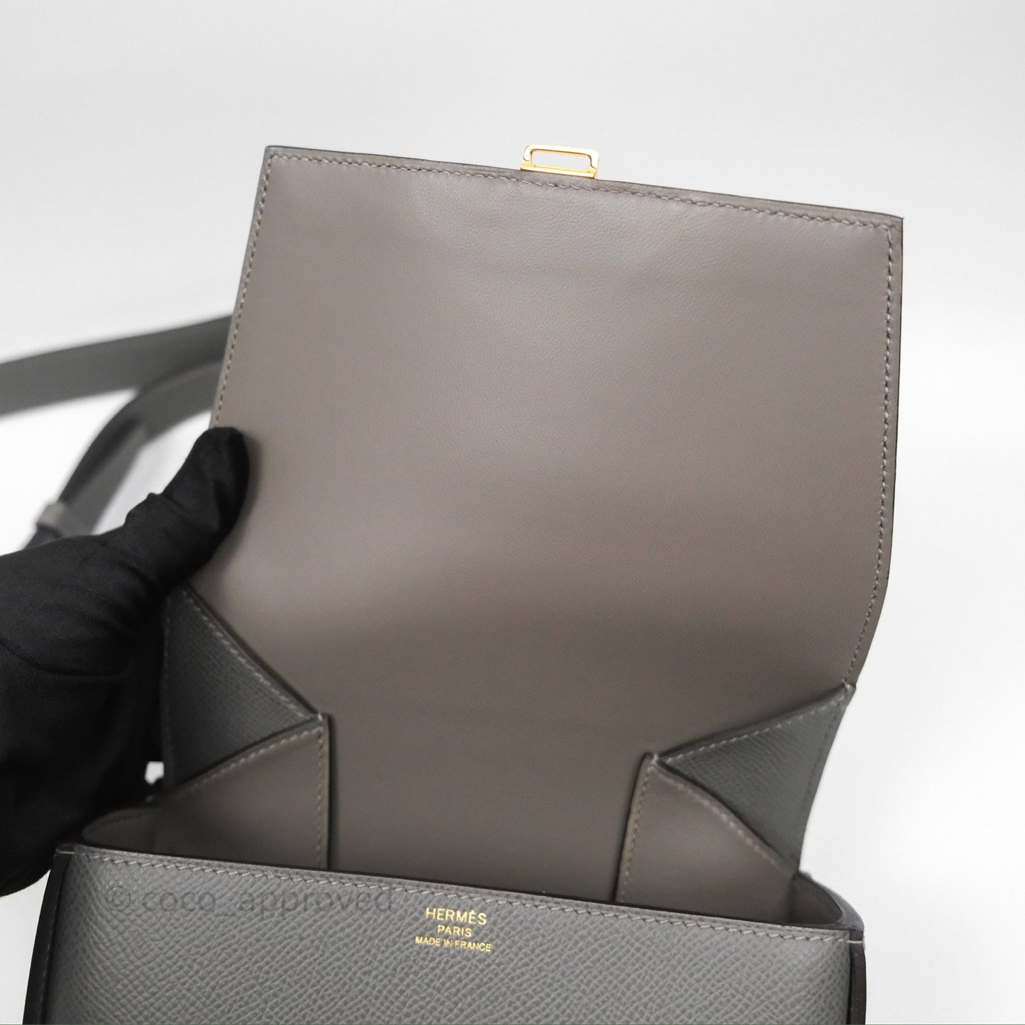 Hermès Della Cavalleria Mini Bag Gris Meyer 0L Epsom Gold Hardware