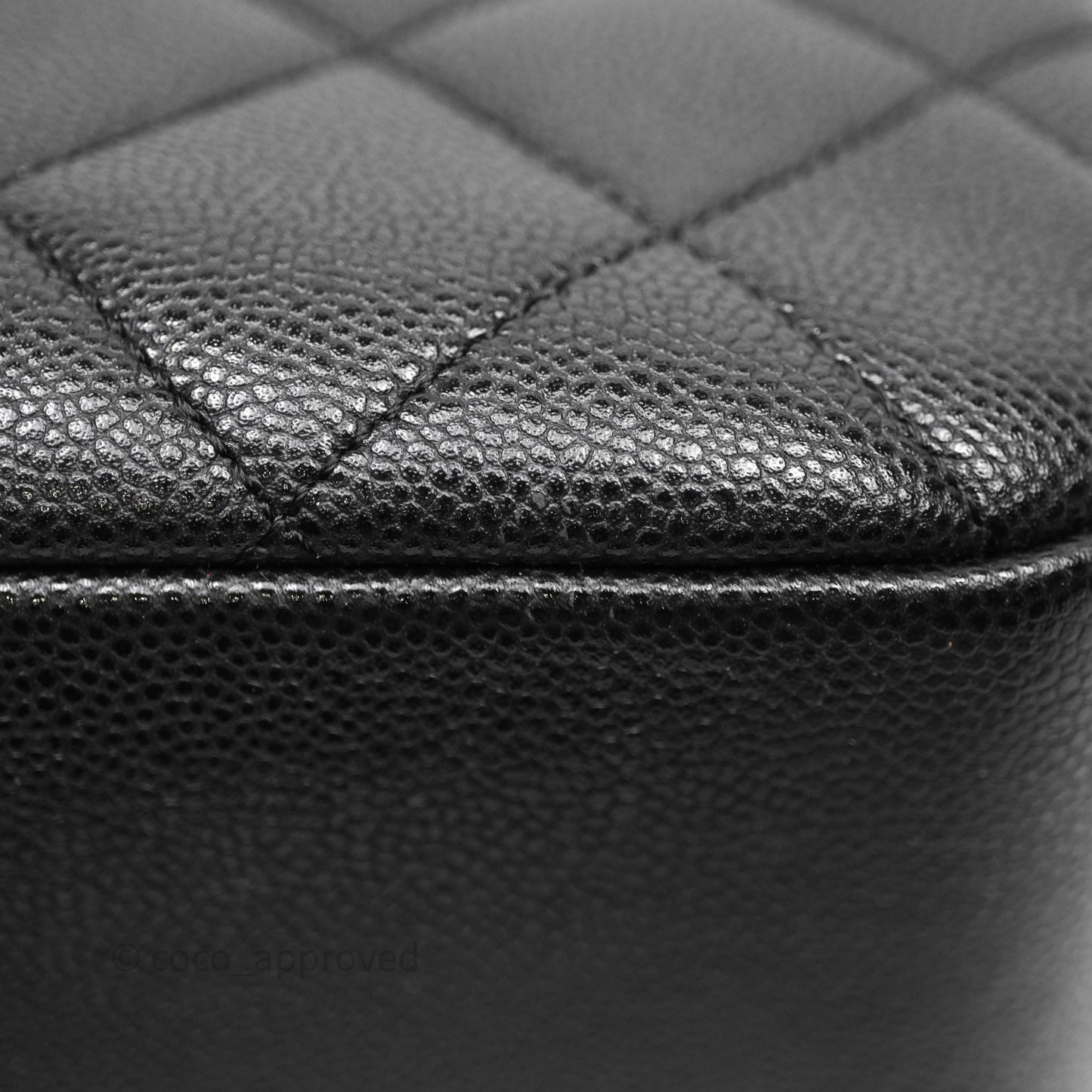 Chanel CC Top Handle Vanity Case Black Caviar Gold Hardware 23P