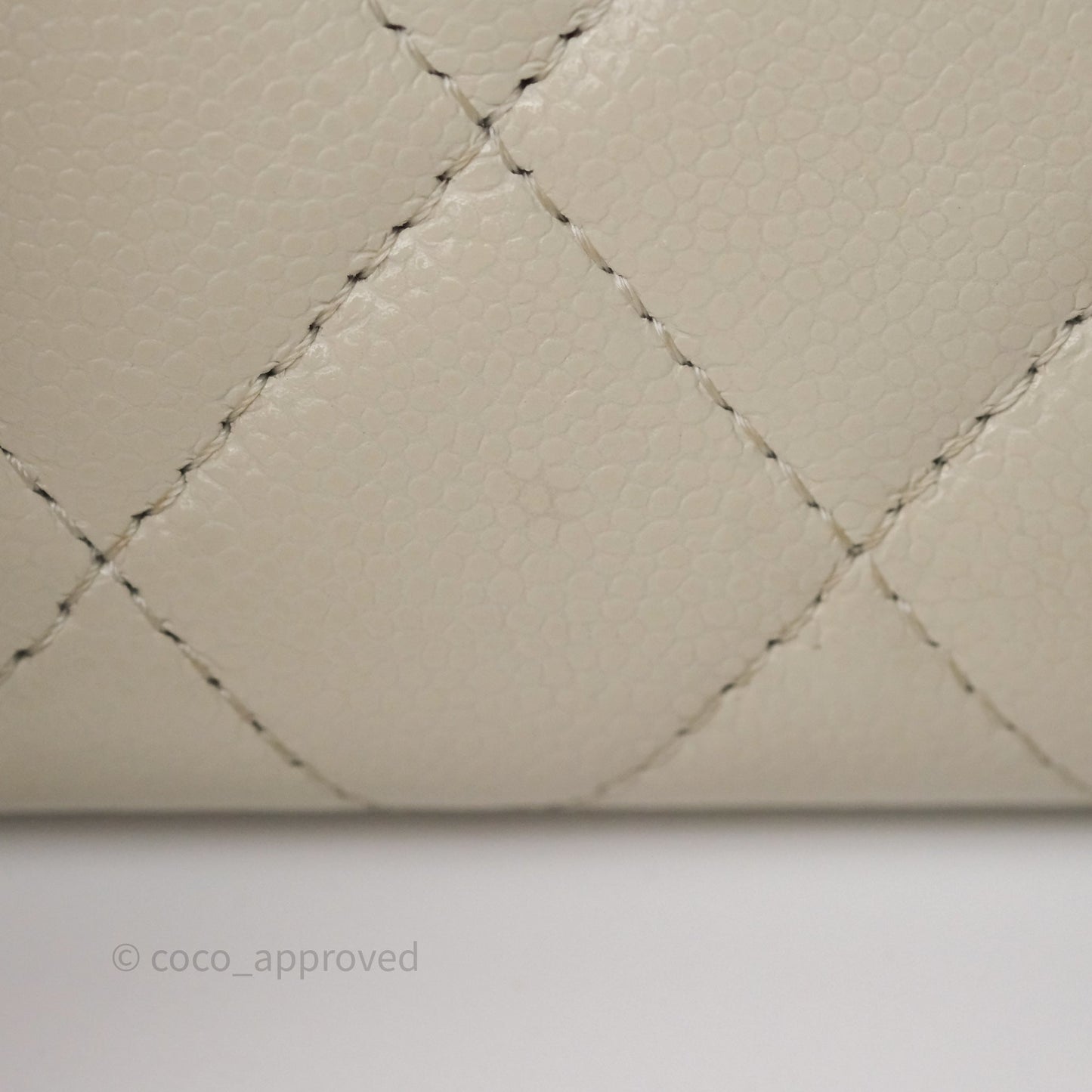 Chanel Zipper Card Holder Wallet Light Grey Caviar Gold Hardware