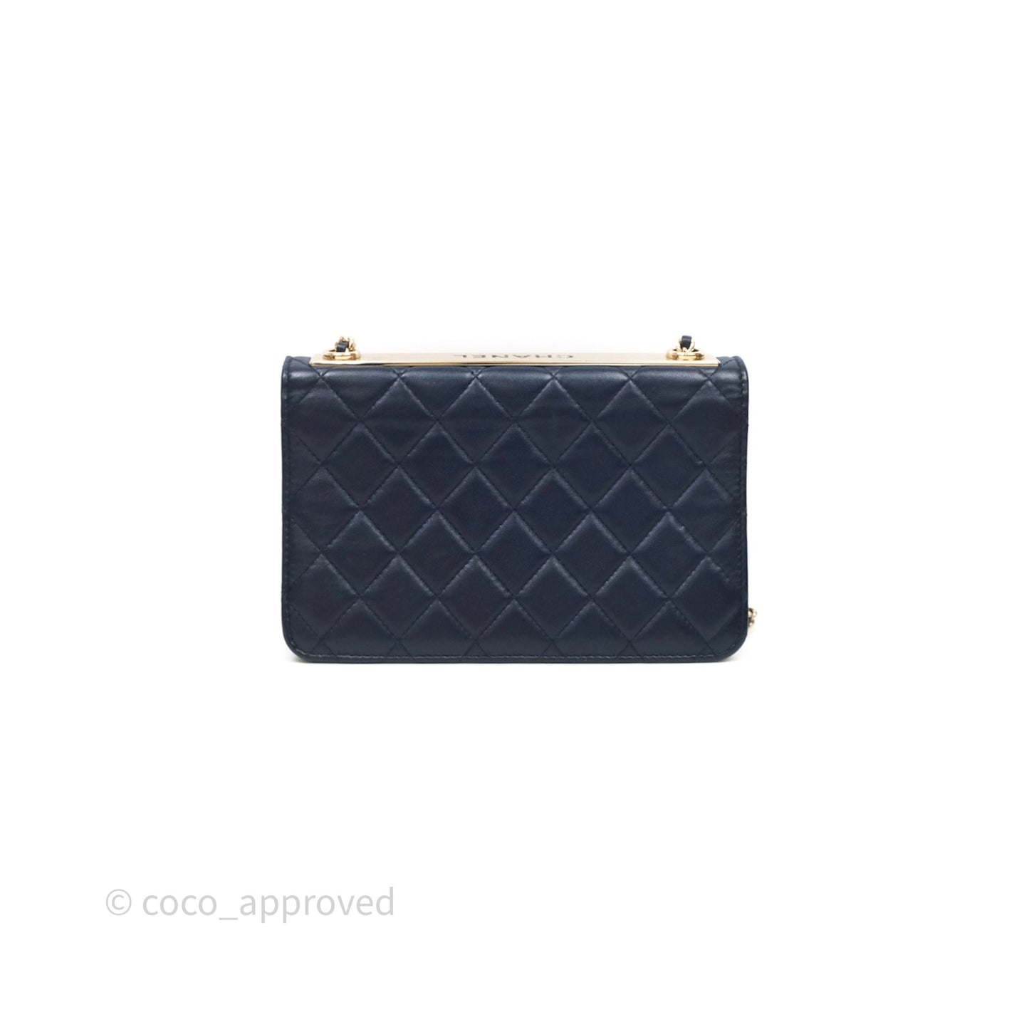 Chanel Trendy CC WOC Wallet On Chain Navy Lambskin Gold Hardware