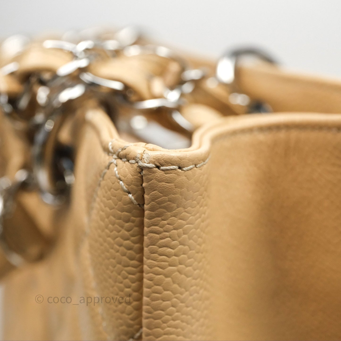 Chanel GST Beige Caviar Silver Hardware