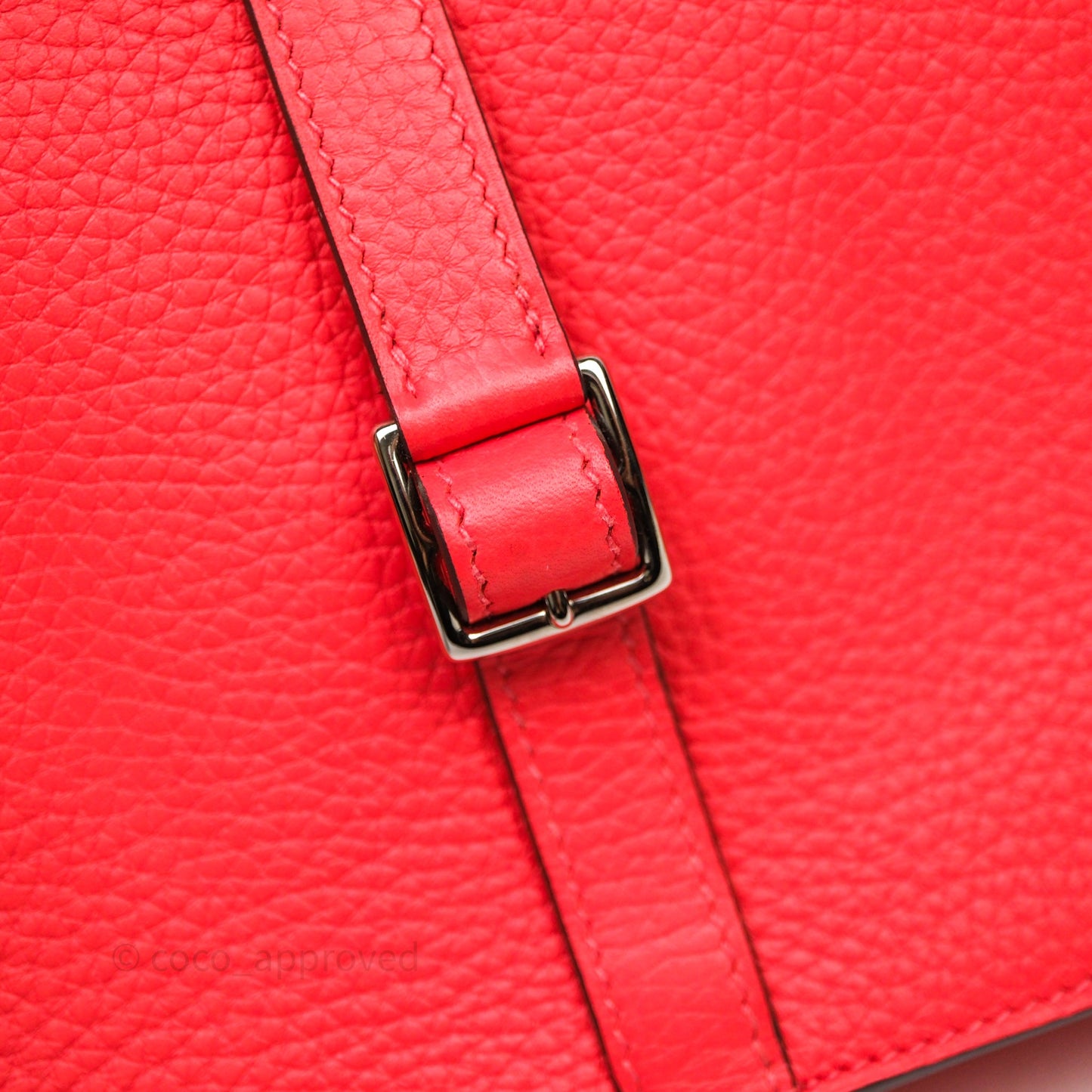 Hermès Halzan 25 Taurillon Cleme Rose Texas 0E Clemence Palladium Hardware
