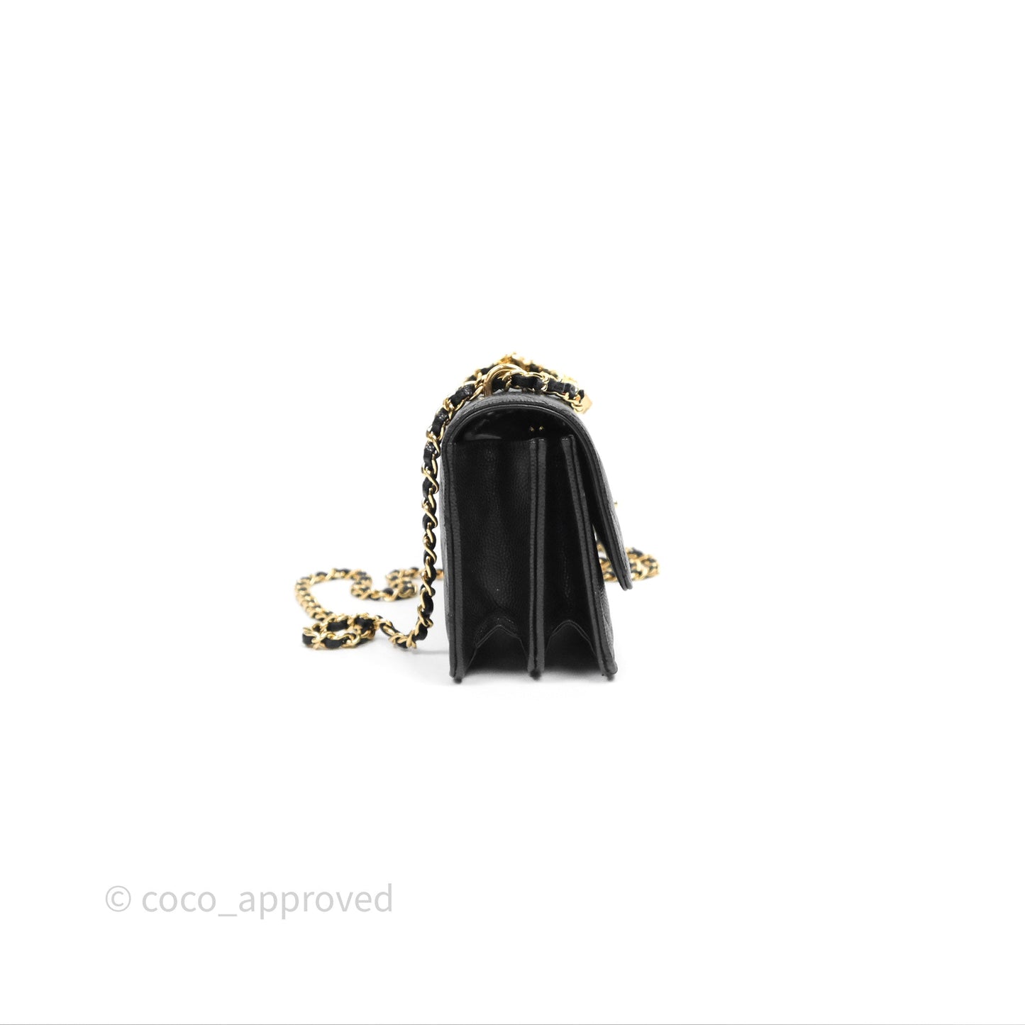 Chanel WOC Bag Charm Black Caviar Gold Hardware