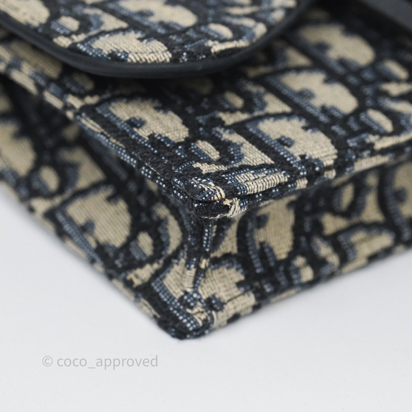Christian Dior Blue Dior Oblique Jacquard Saddle Belt Pouch