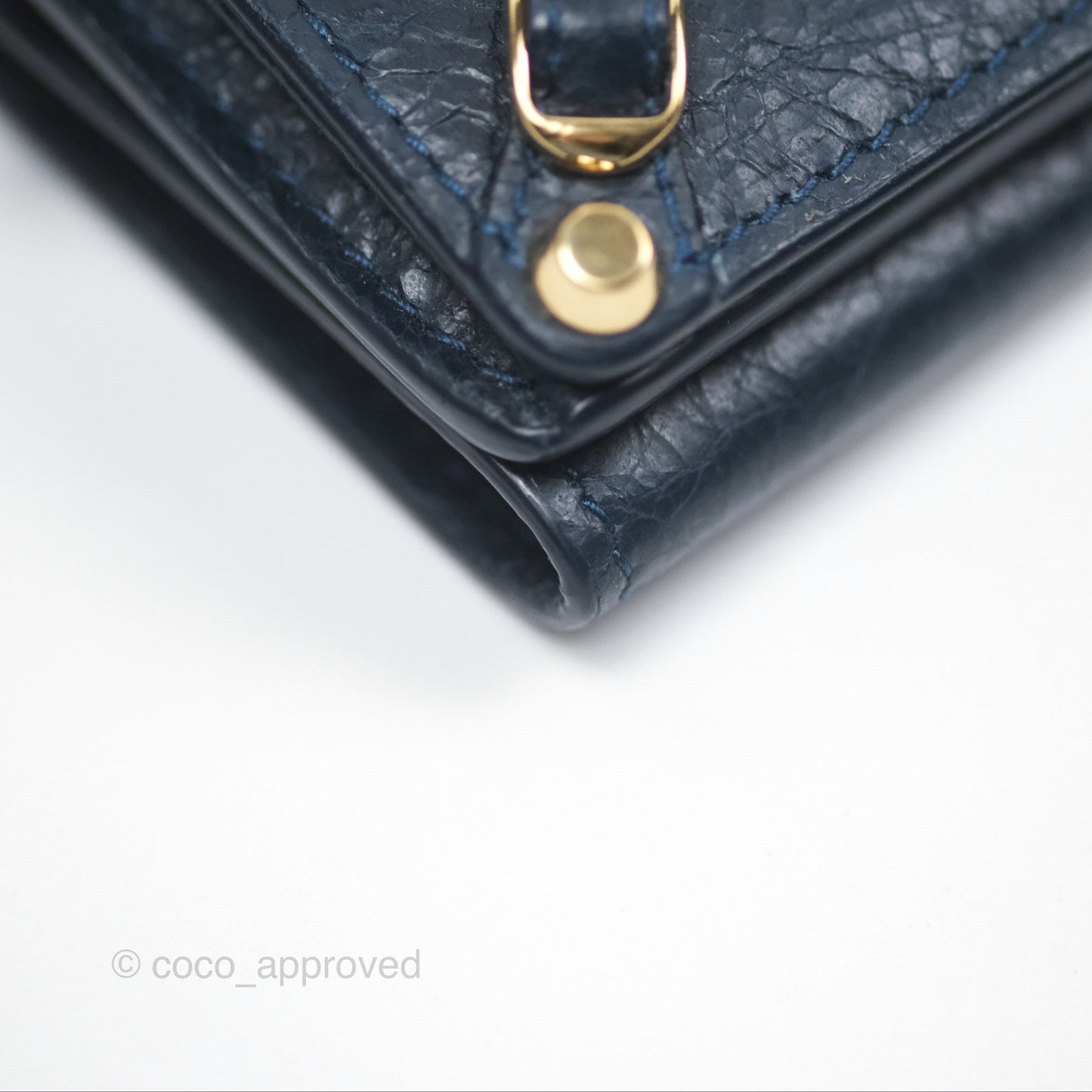Balenciaga Le City Mini Wallet Navy Gold Hardware