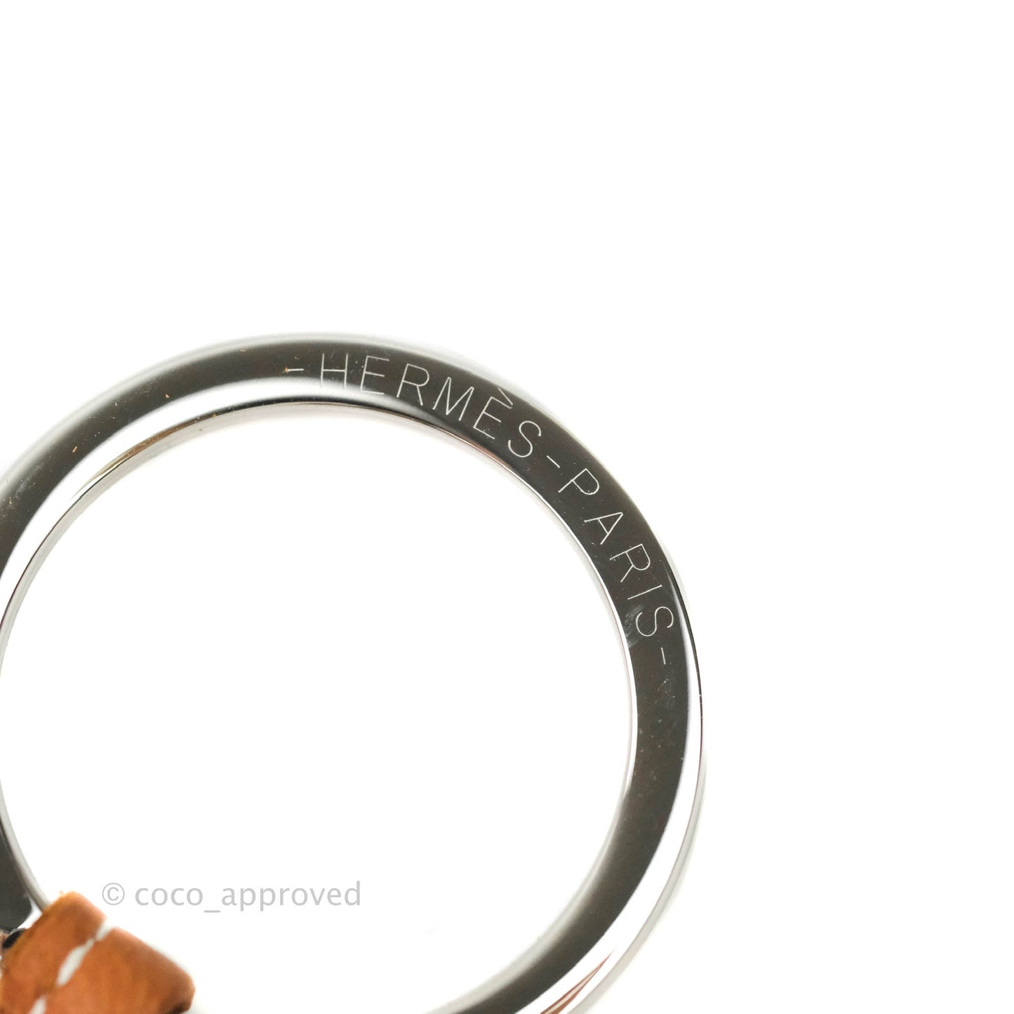 Hermès Gold Lambskin Leather Carmen Key Ring