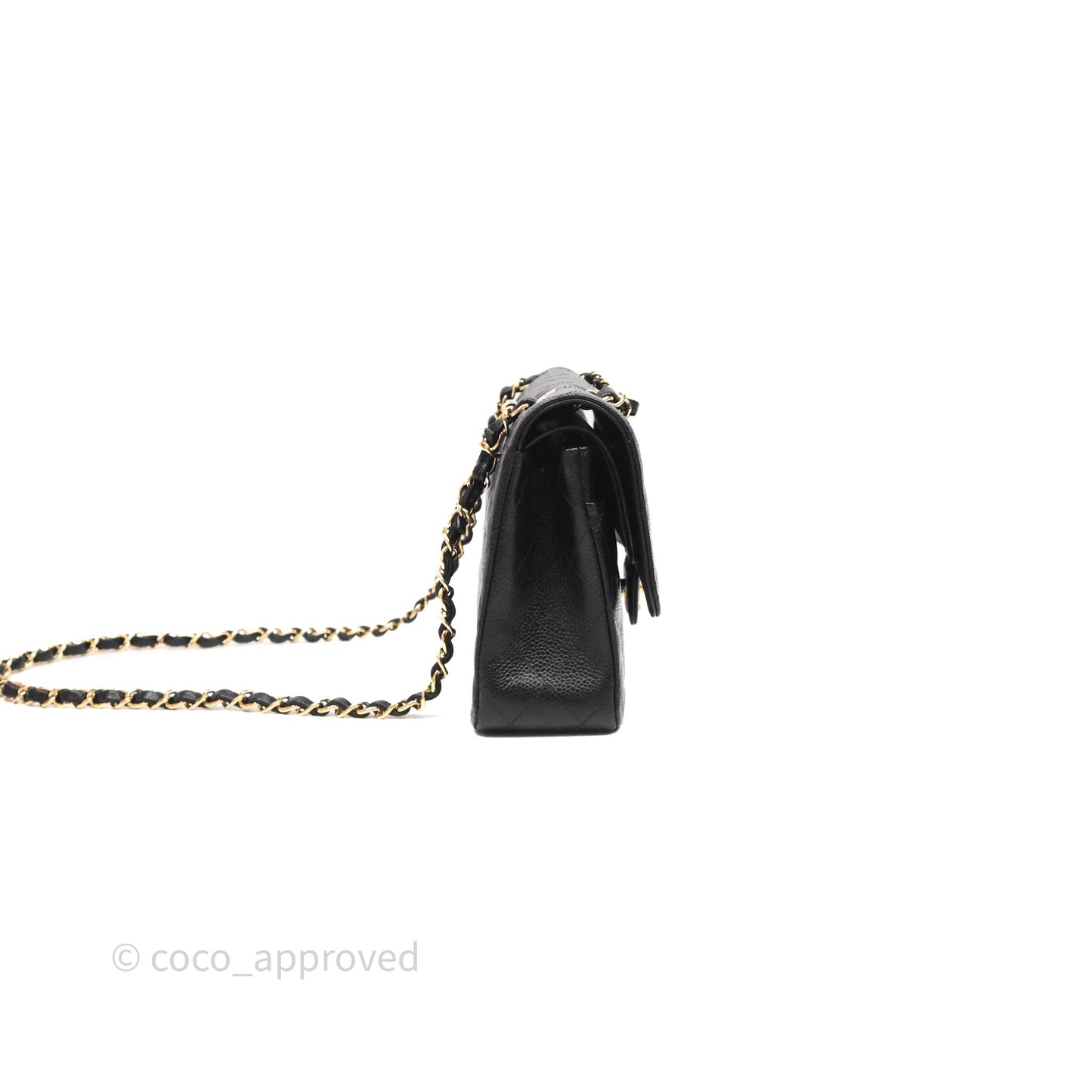 Chanel Medium Classic Flap Quilted Black Caviar Gold Hardware