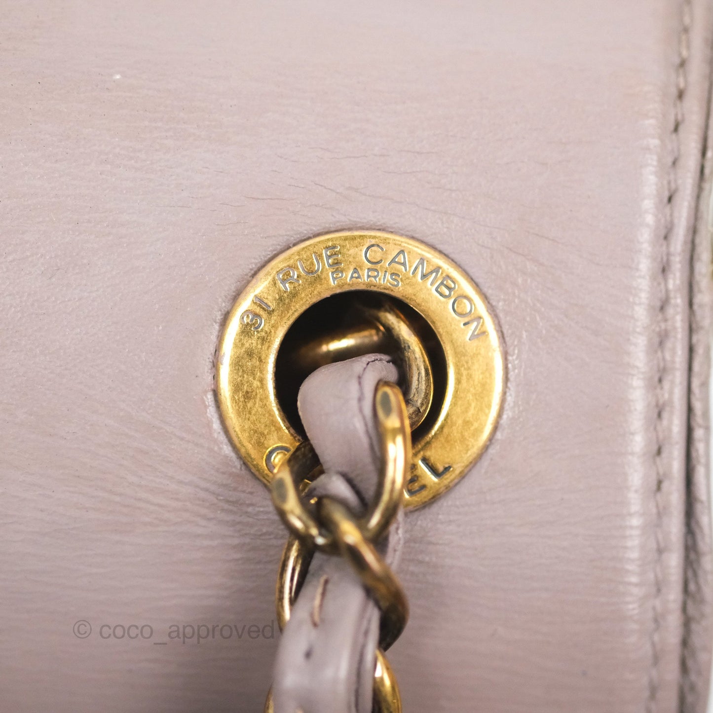 Chanel Coco Curve Flap Burnished Lilac Grey Calfskin Goatskin Antique Gold Hardware