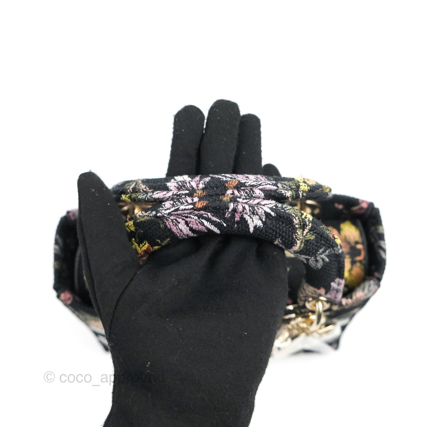 Christian Dior Medium Lady D-Lite Bag Black Dior Jardin Botanique Embroidery