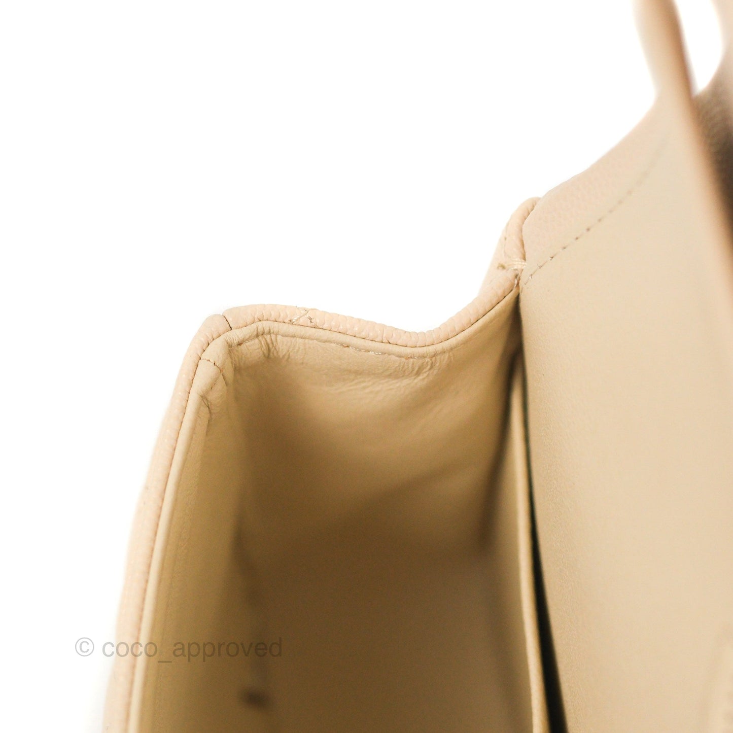 Chanel Small Classic Quilted Flap Light Ivory Beige Caviar Gold Hardware 20C