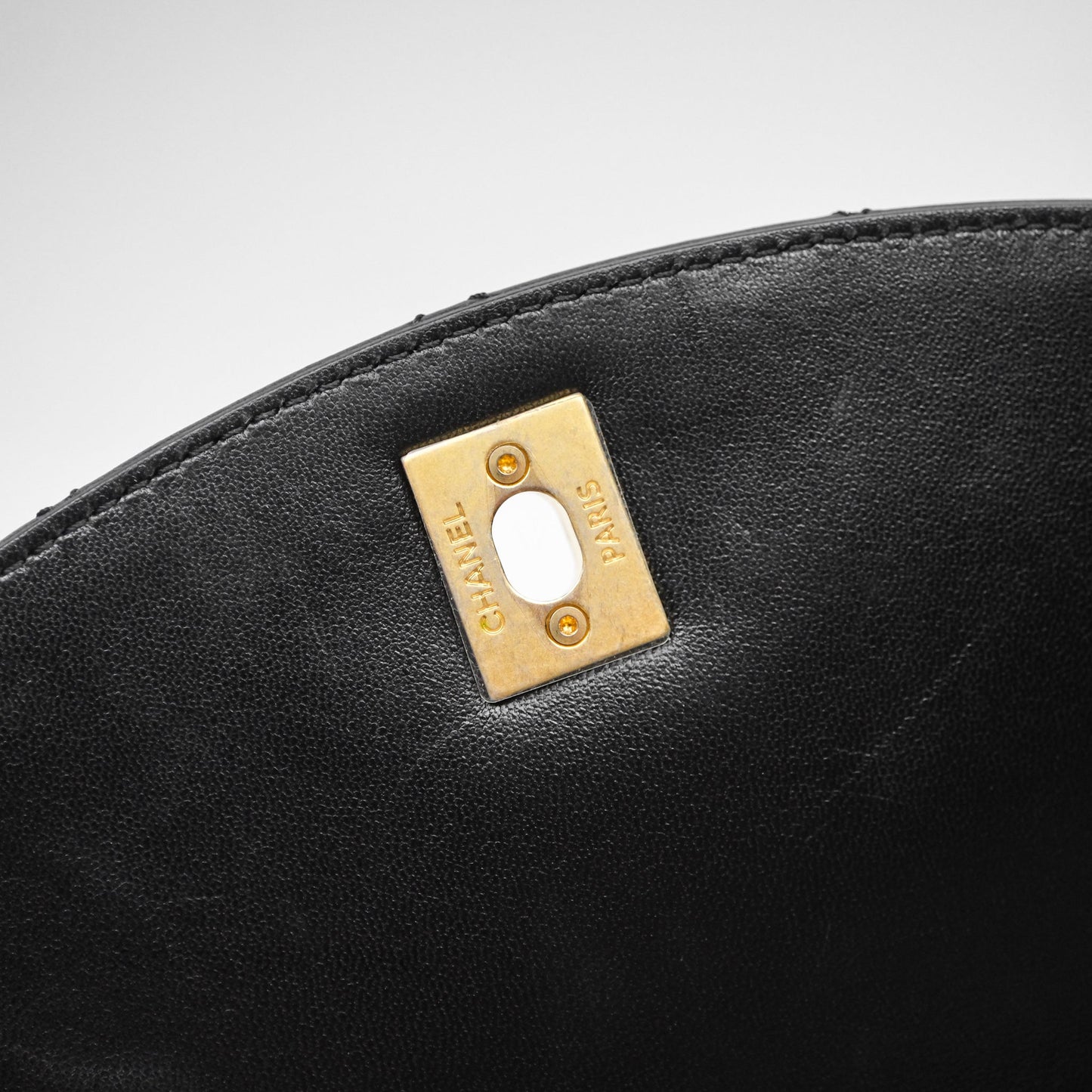 Chanel Trendy Spirit Top Handle Black Flap Bag Calfskin Gold Hardware