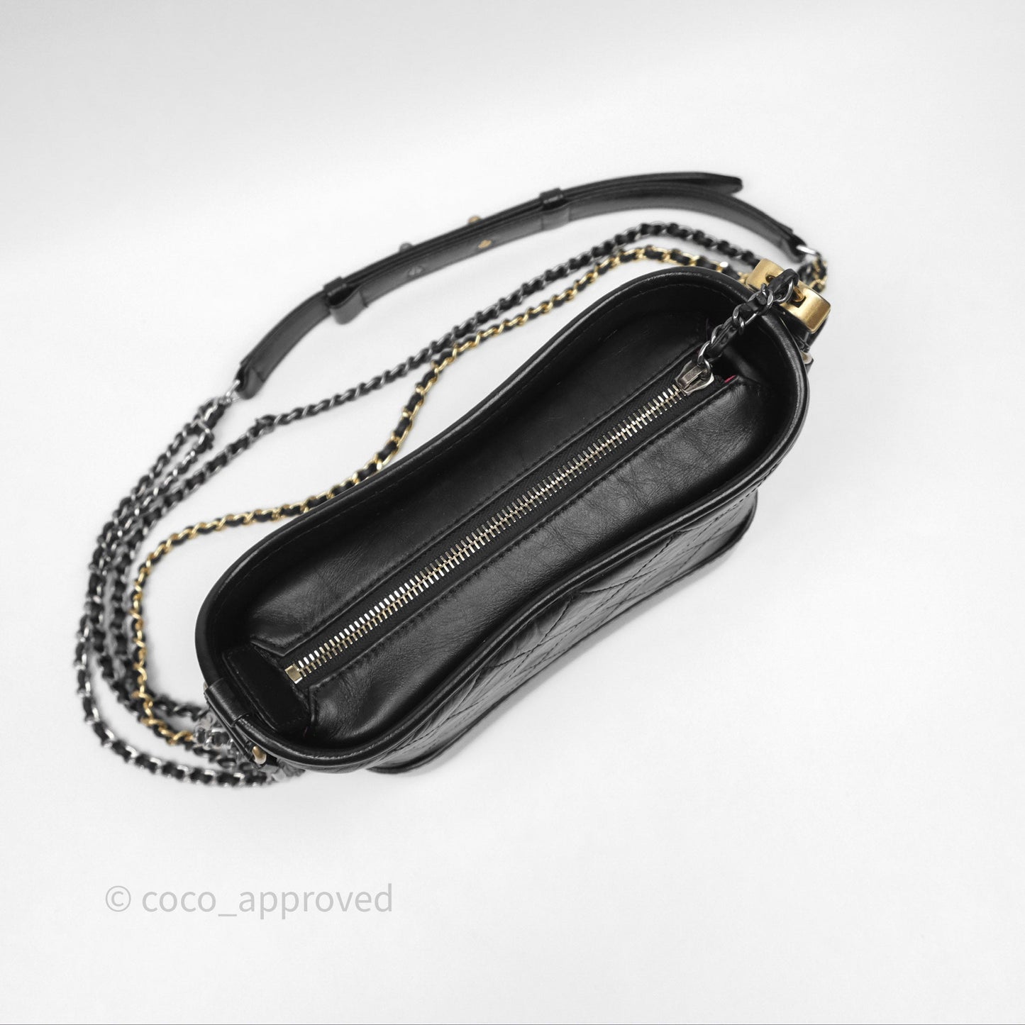 Chanel Small Gabrielle Hobo Quilted Black Aged Calfskin