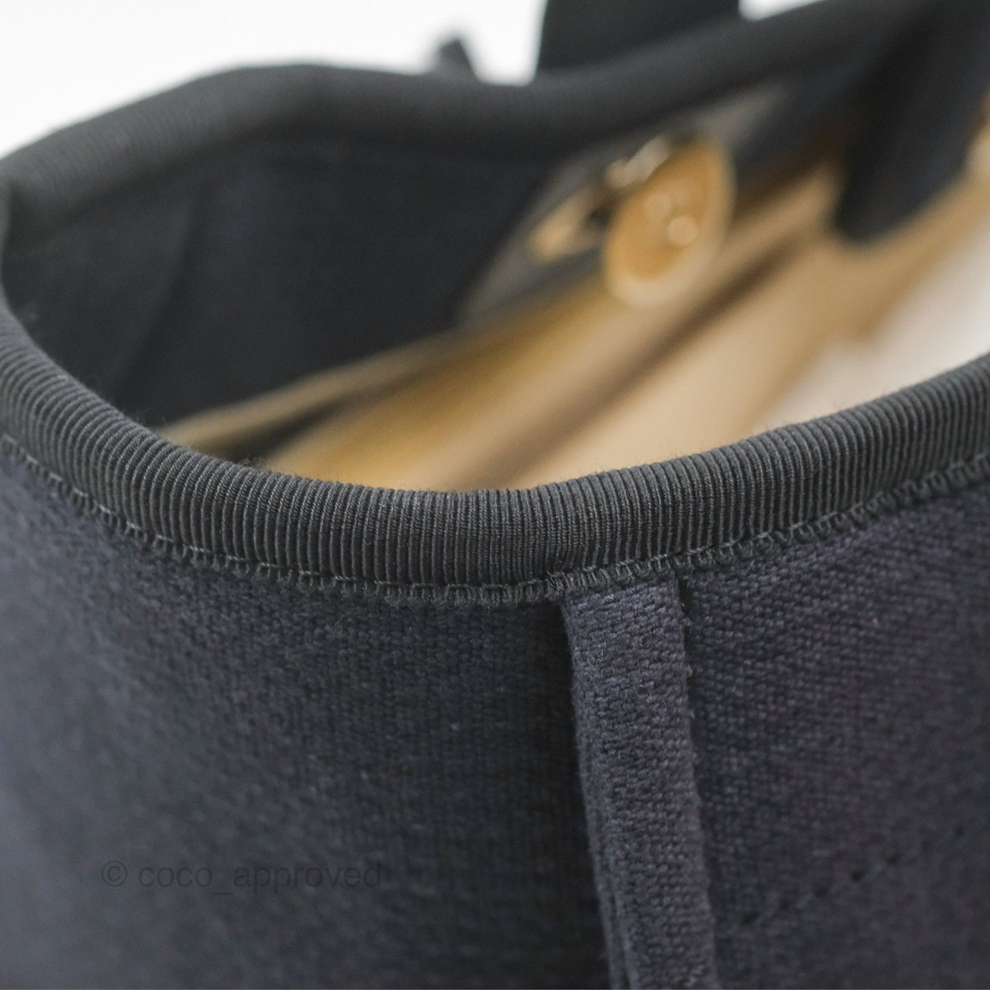 Chanel New Small Deauville Tote Dark Navy Cotton Raffia Logo