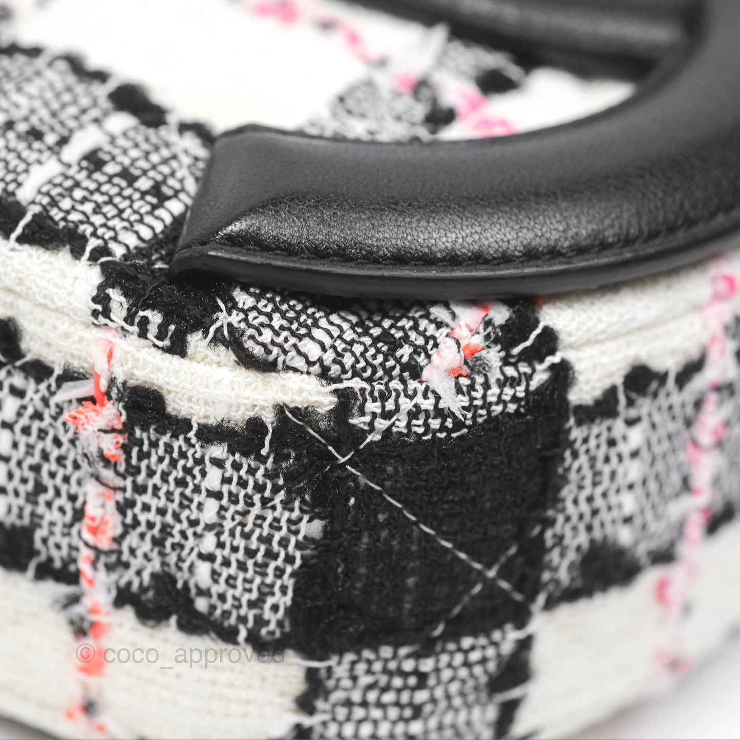 Chanel Coco Midnight Camera Case Black White Pink Tweed 20S