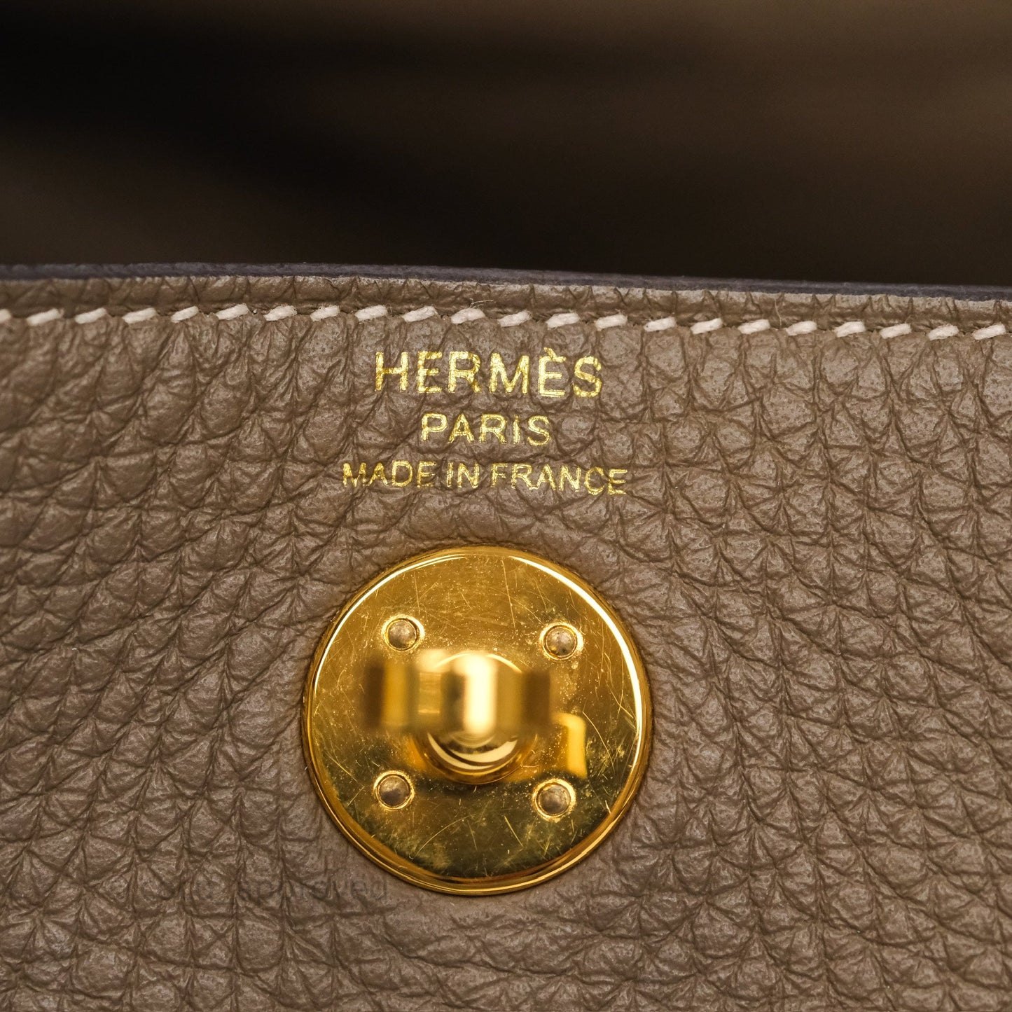 Hermès Mini Lindy 20 Etoupe 18 Clemence Gold Hardware
