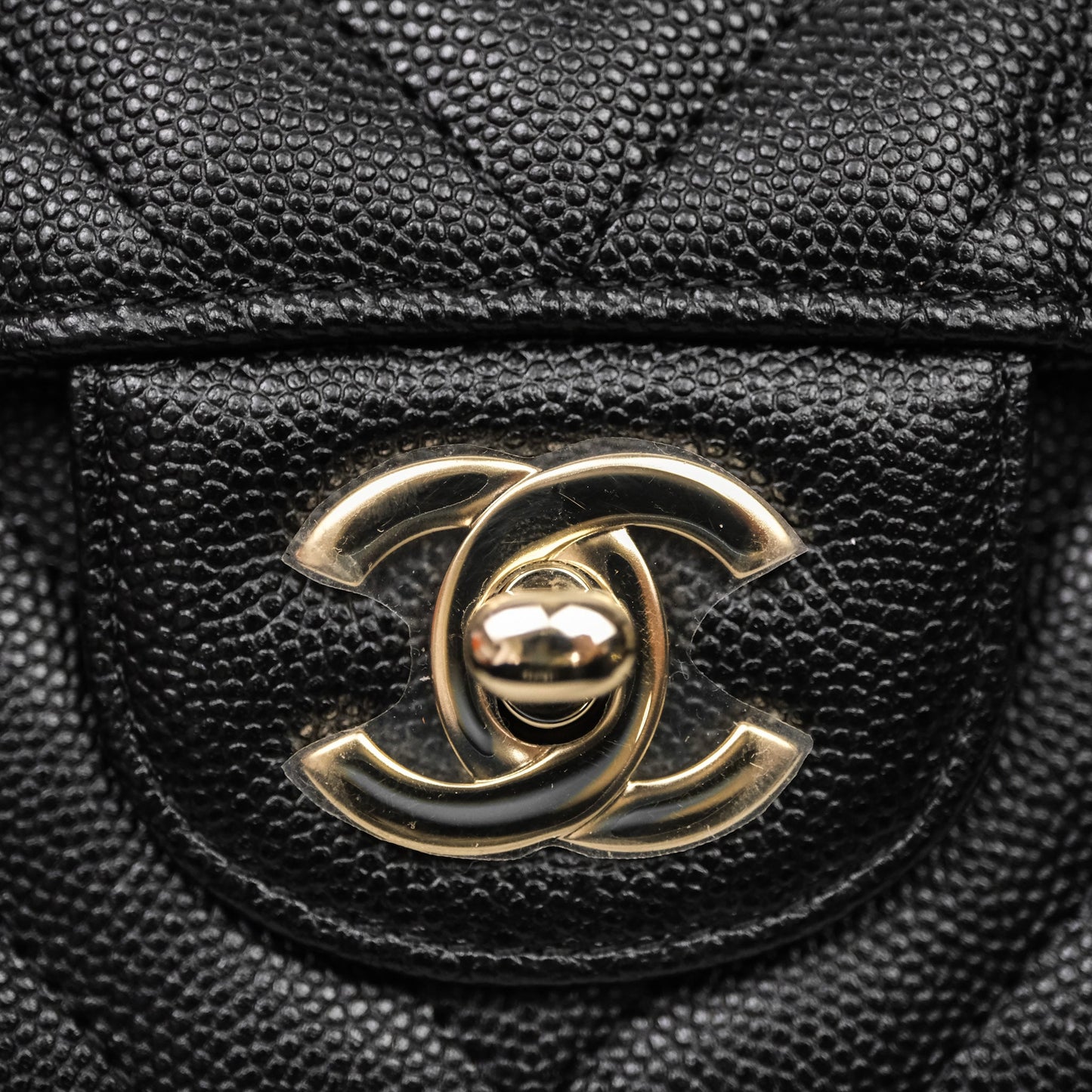 Chanel Quilted Mini Rectangular Black Caviar Gold Hardware