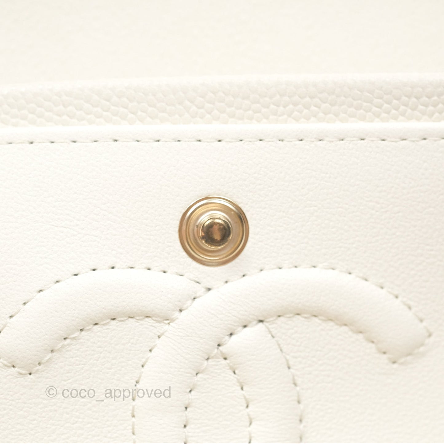 Chanel Small Classic Quilted Flap Light Ivory Caviar Gold Hardware