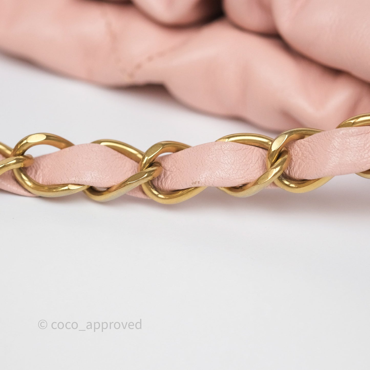 Chanel 22 Medium Pink Crumpled Calfskin Aged Gold Hardware