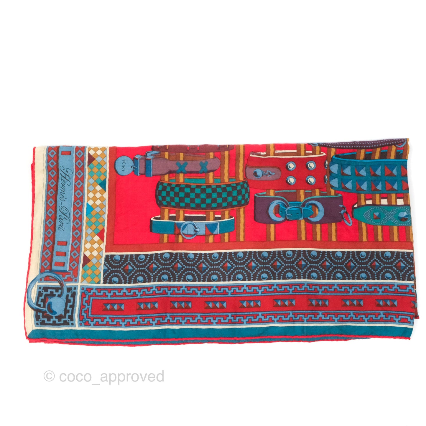 Hermes Collier de Chiens Scarf Shawl 140 Cashmere Silk